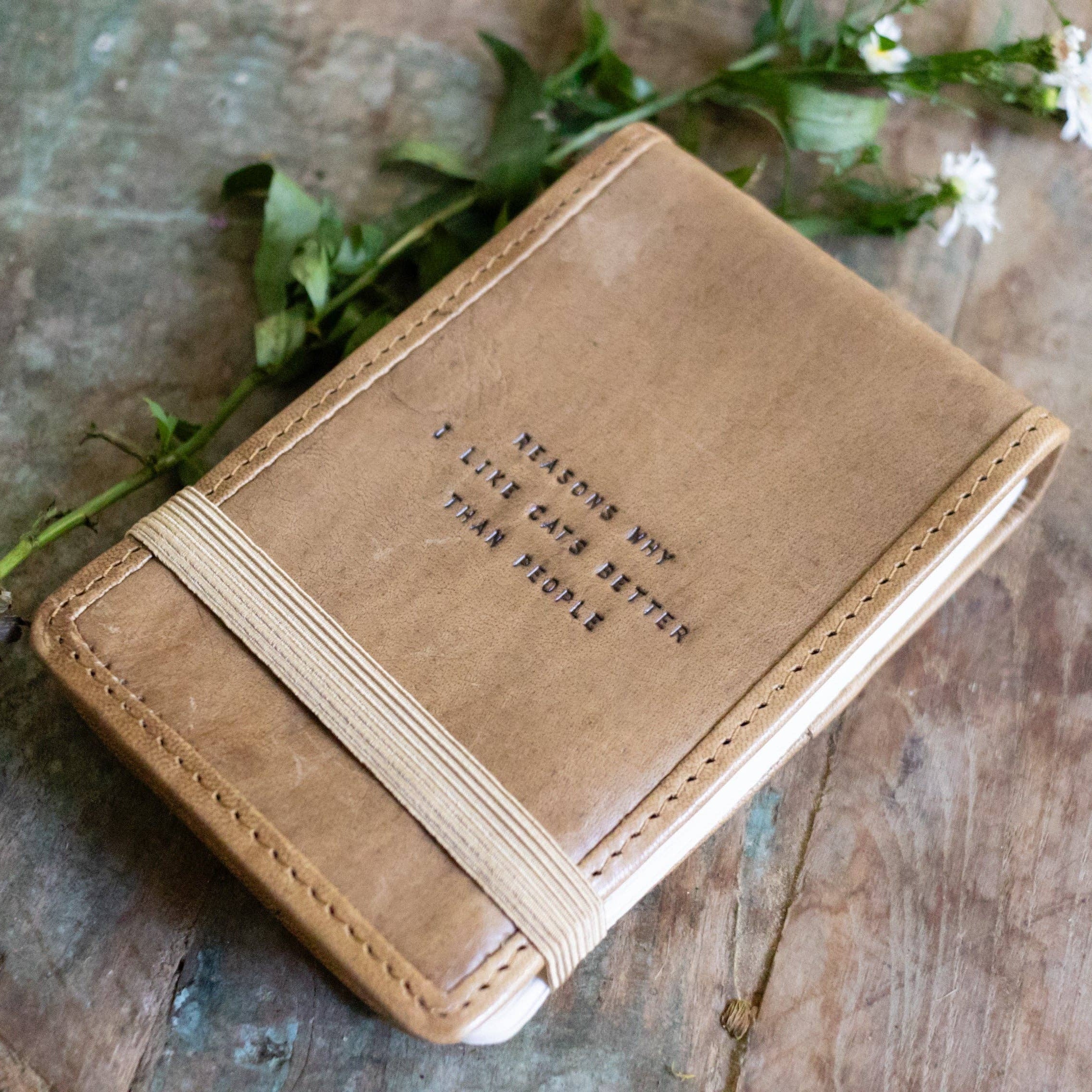 Reasons I Like Cats Leather Journal - Image 2