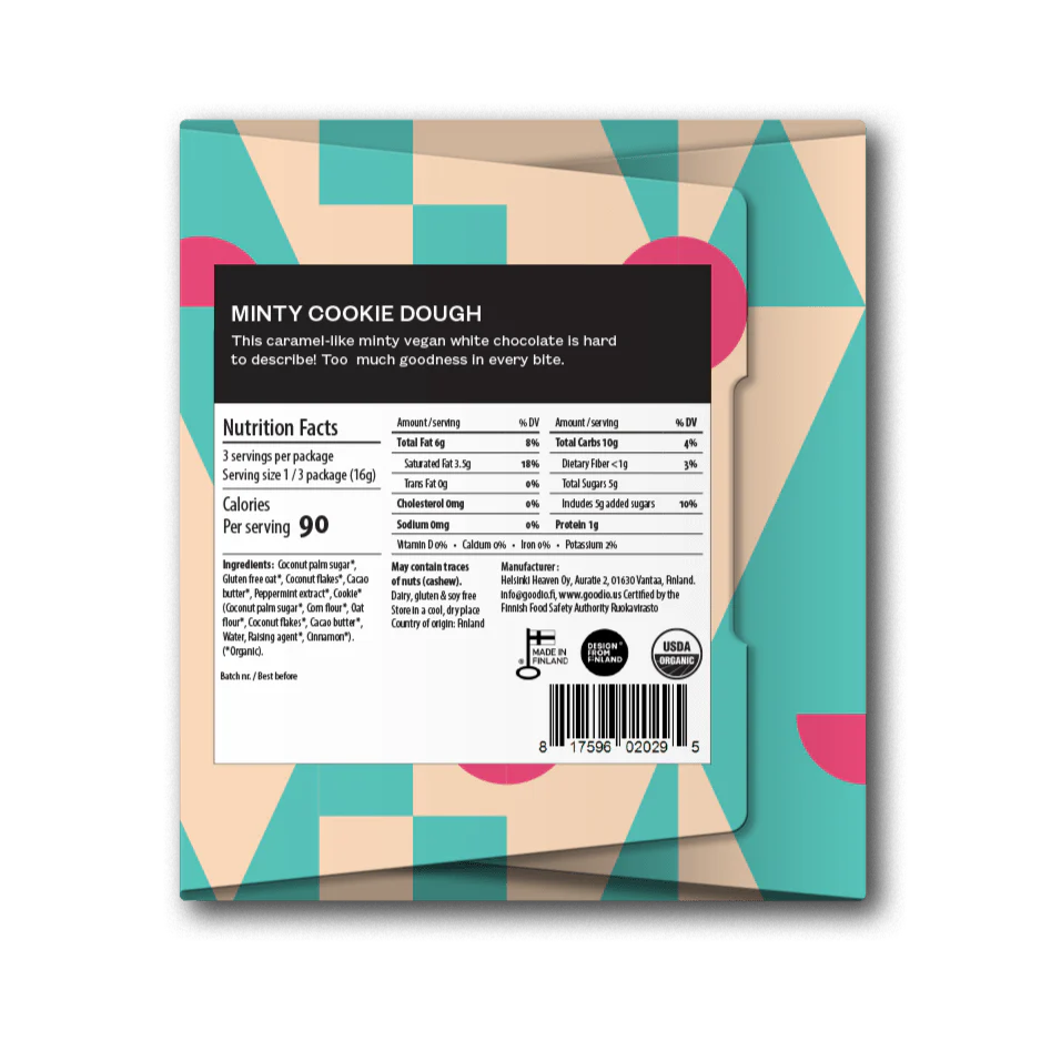 Minty Cookie Dough White Chocolate Bar - Image 3