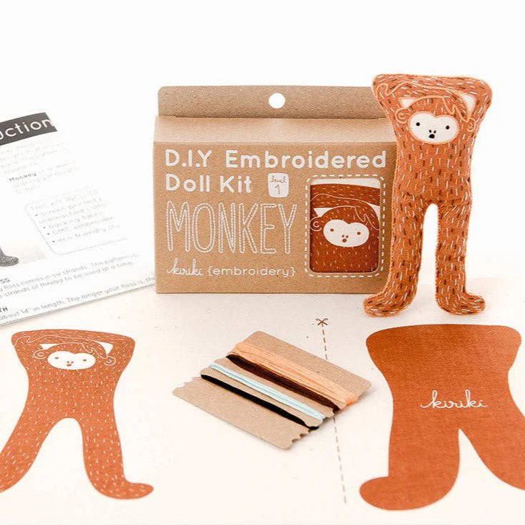Stuffed Monkey Embroidery Kit - Image 2