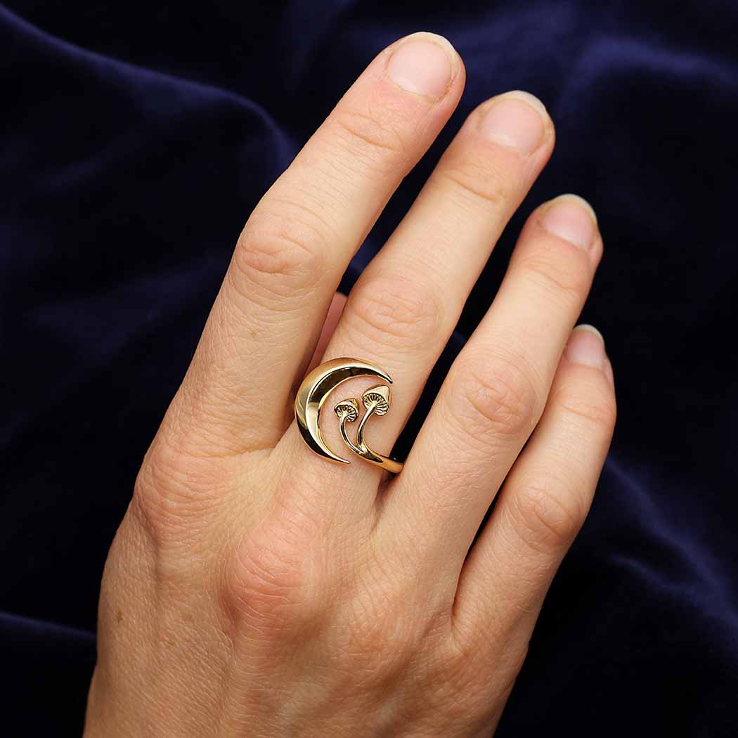 Moon and Mushroom Adjustable Ring - Image 4