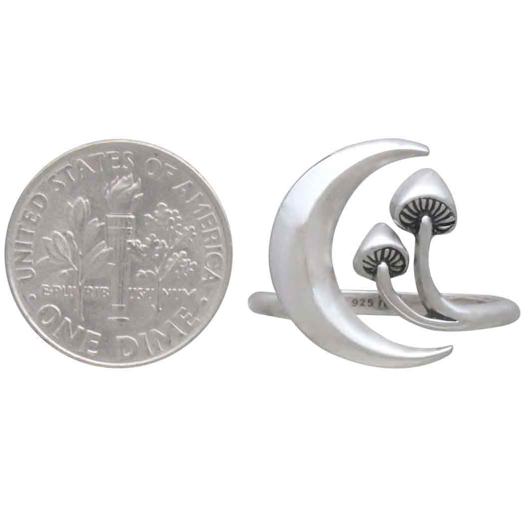 Moon and Mushroom Adjustable Ring - Image 5