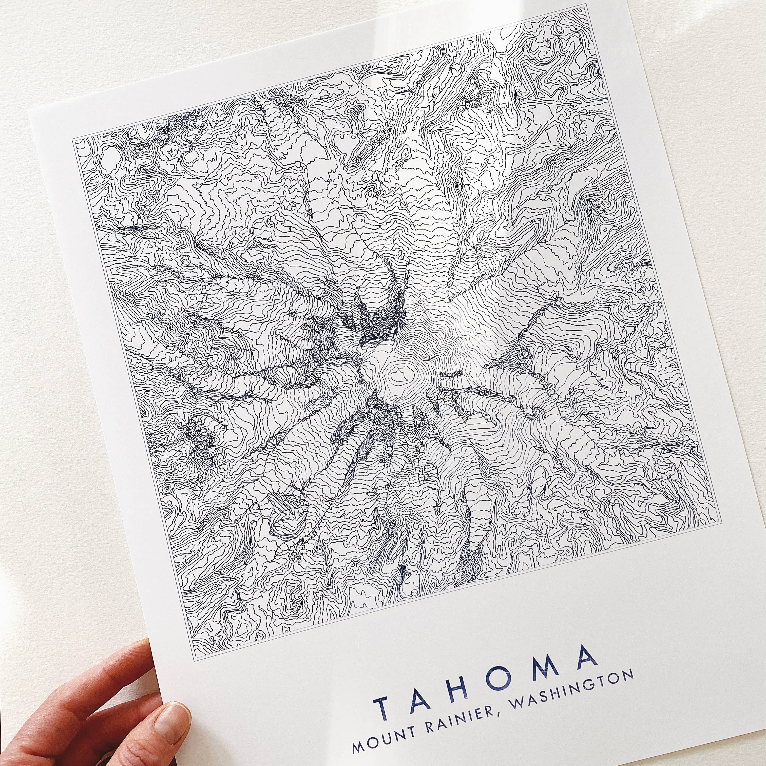 Mount Rainier Topo Lines Map Print - Image 3