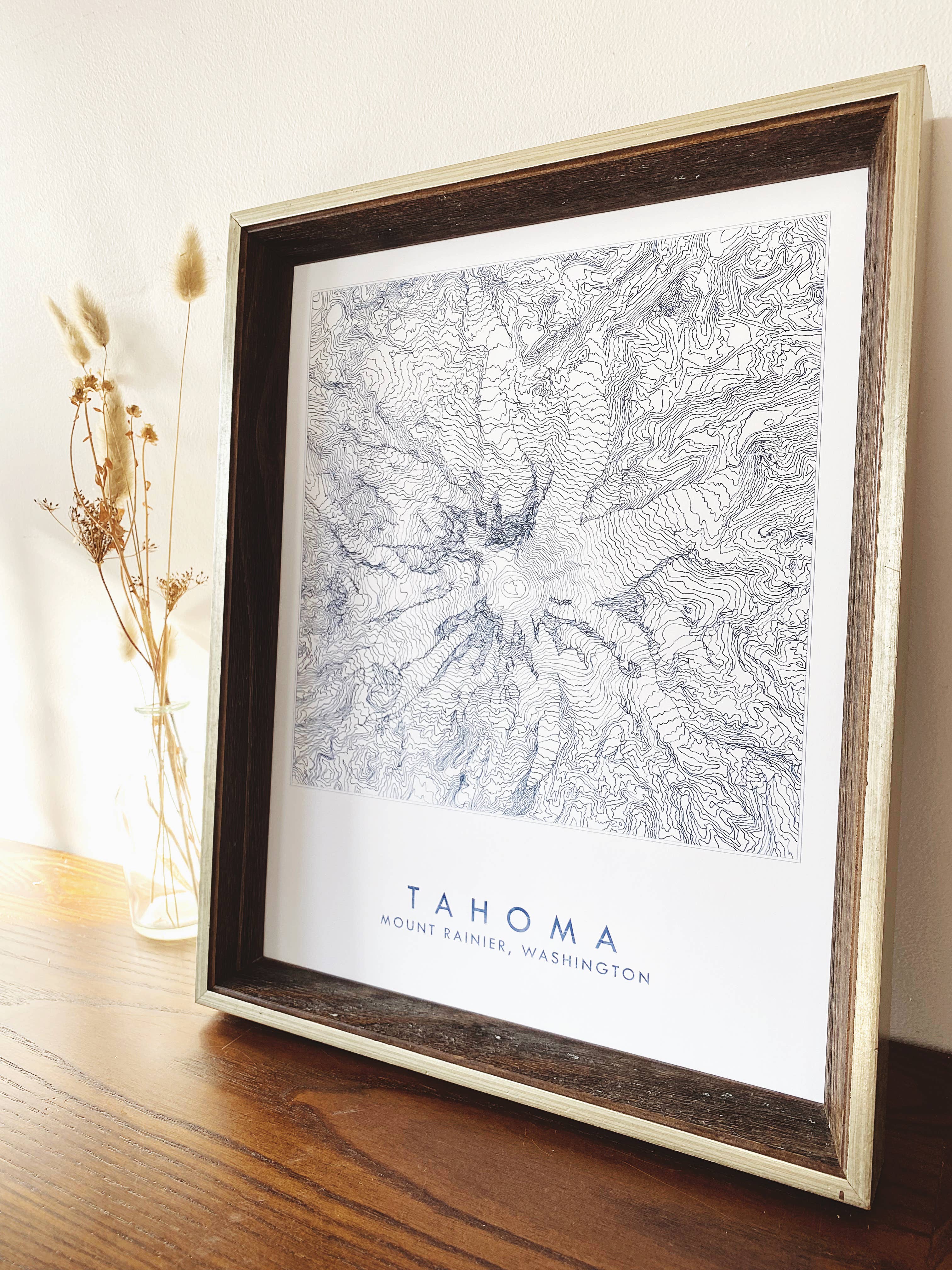 Mount Rainier Topo Lines Map Print - Image 4