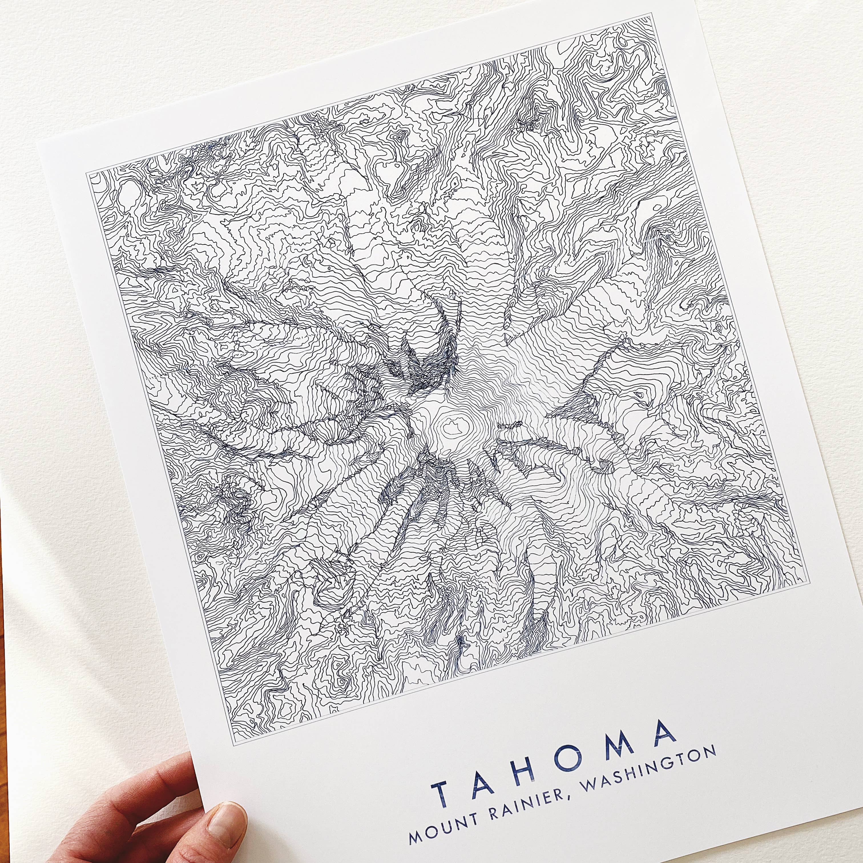 Mount Rainier Topo Lines Map Print - Image 7