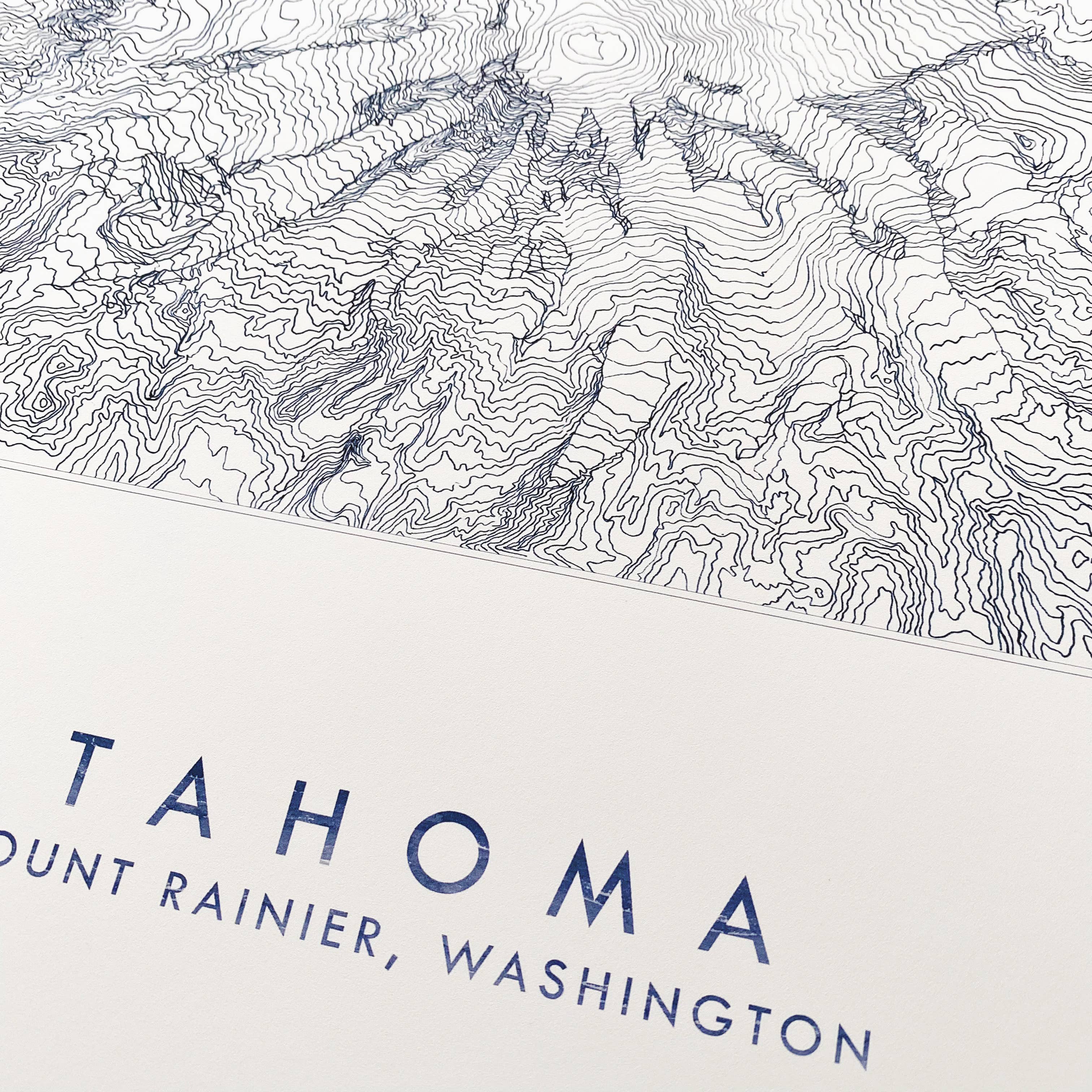 Mount Rainier Topo Lines Map Print - Image 8