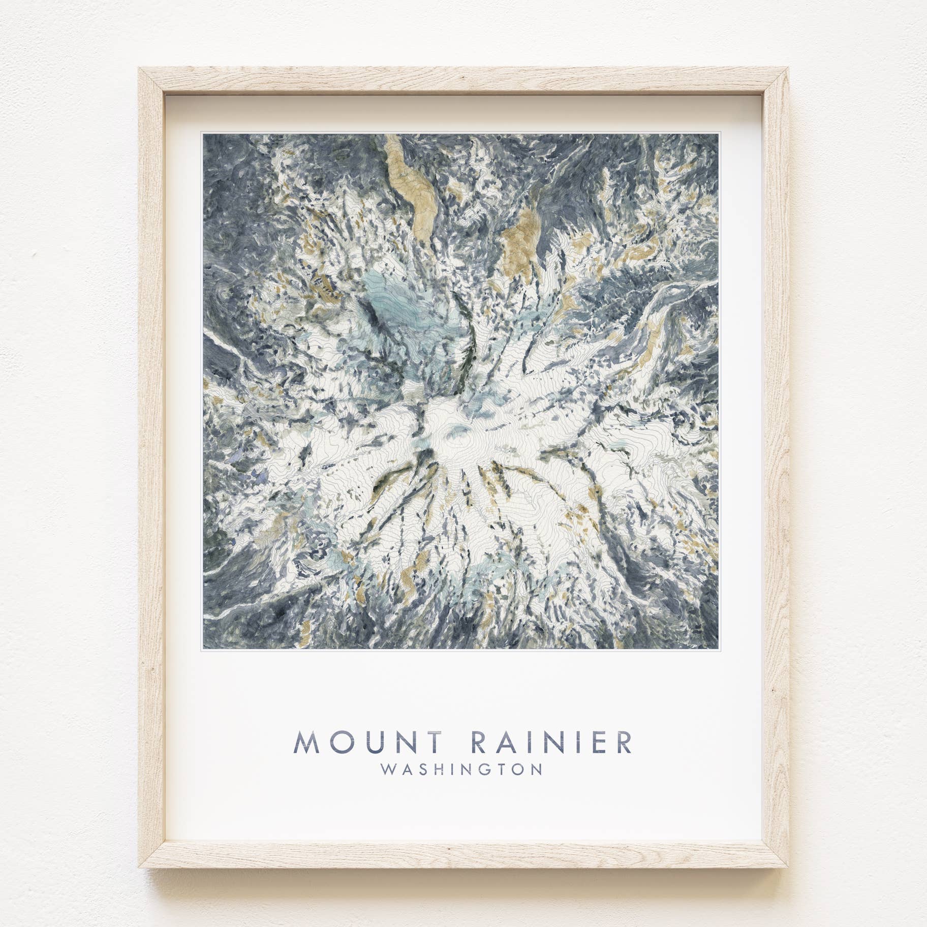 Mount Rainier Topo Map Watercolor Print - Image 3