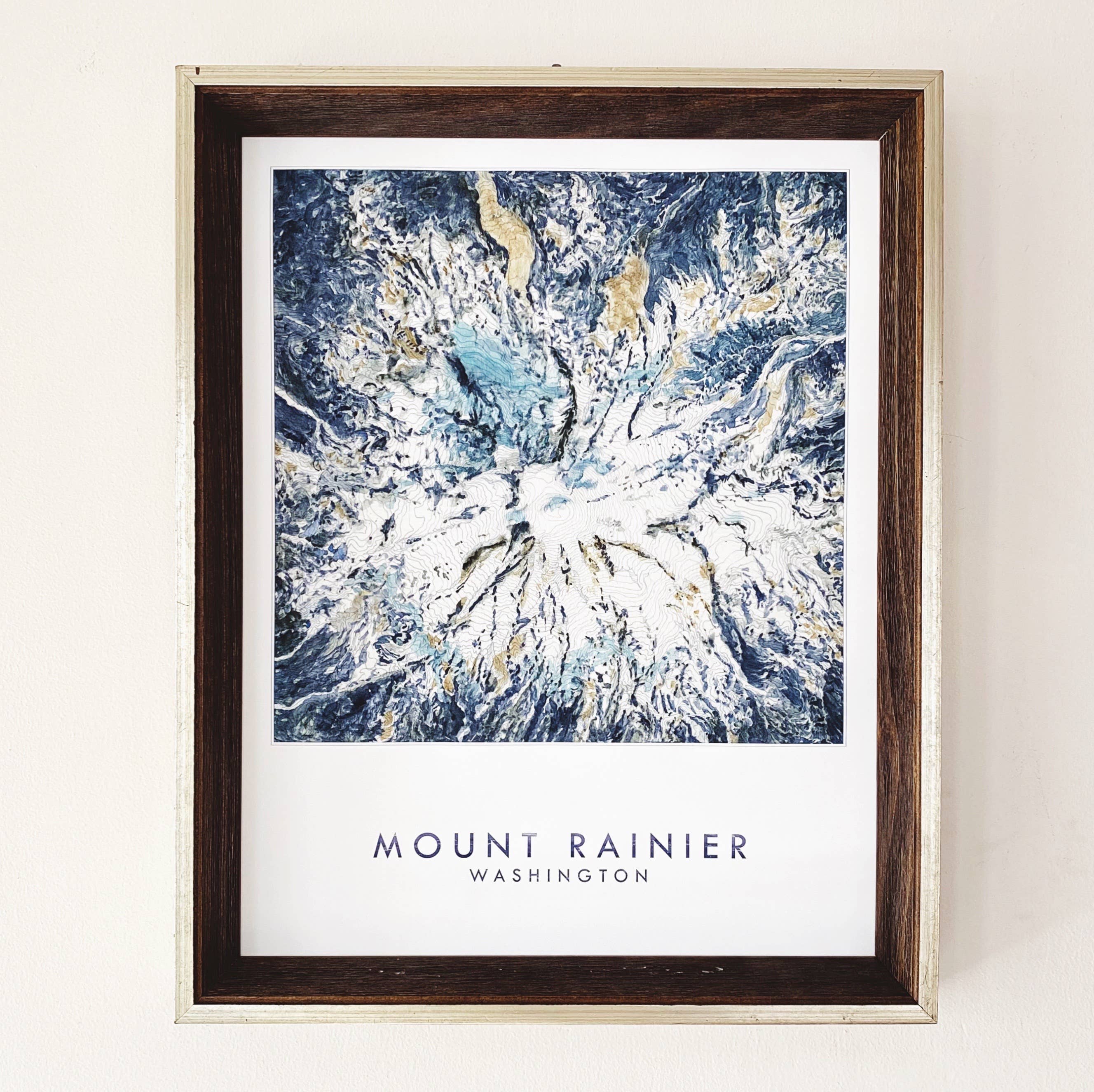 Mount Rainier Topo Map Watercolor Print - Image 5