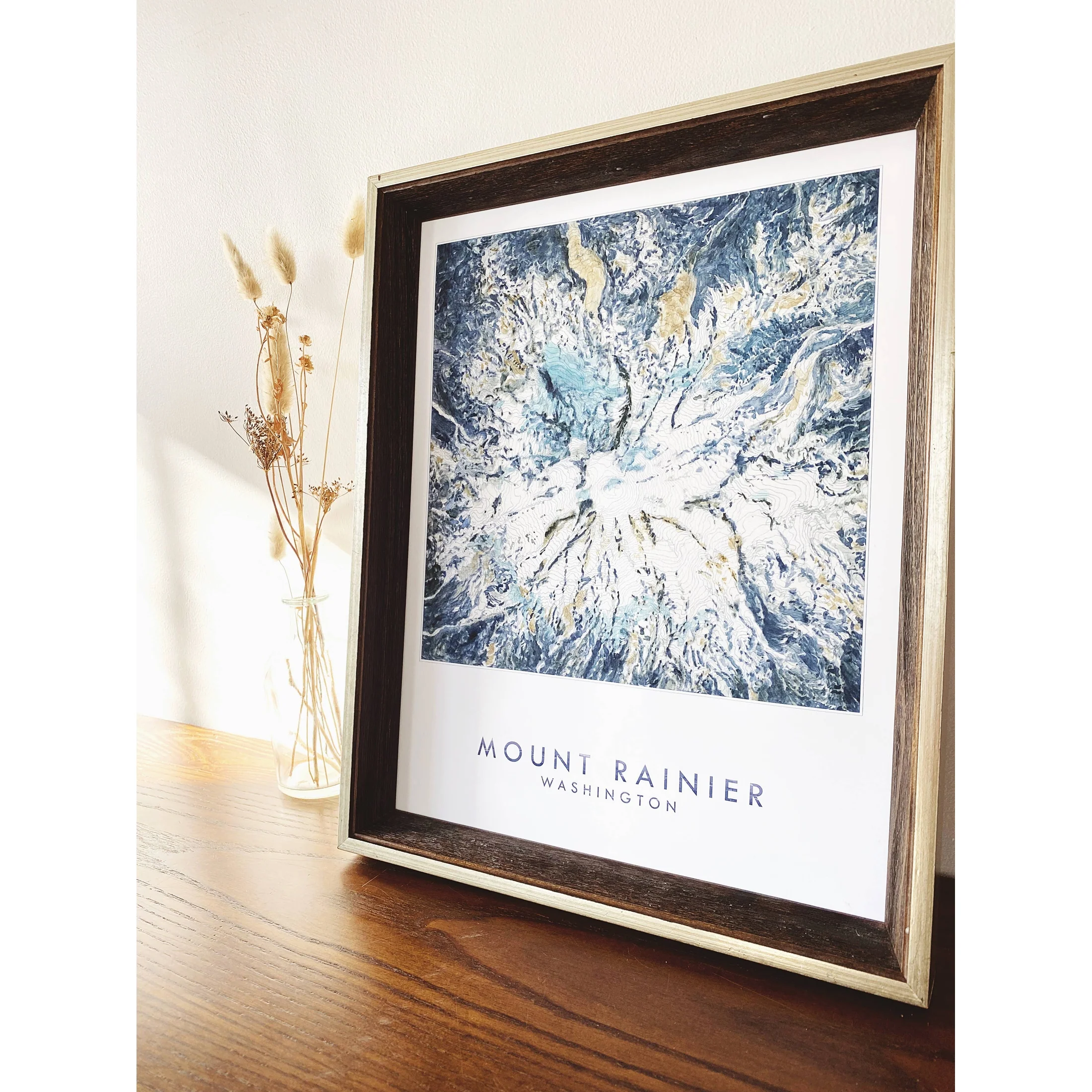 Mount Rainier Topo Map Watercolor Print - Image 6
