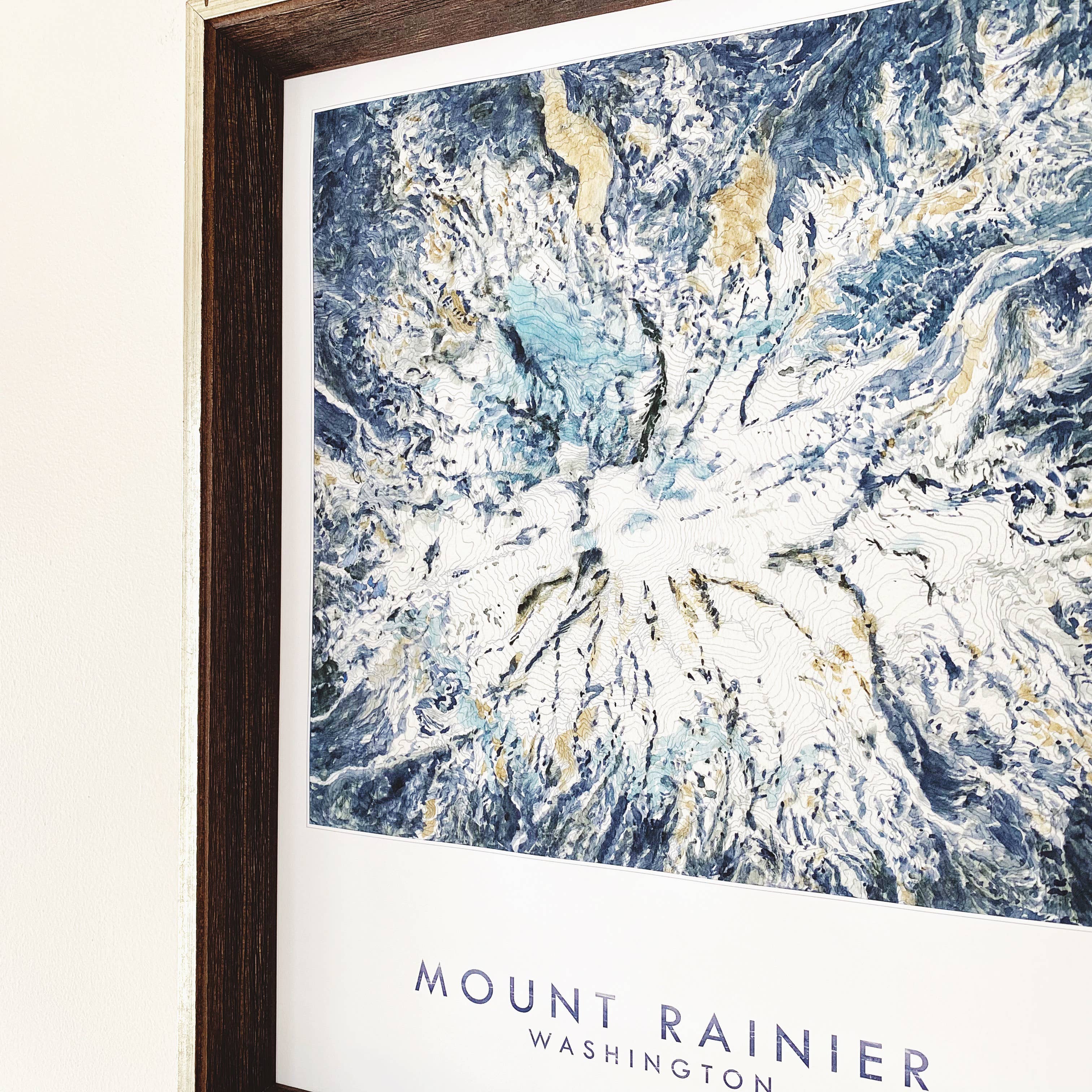 Mount Rainier Topo Map Watercolor Print - Image 7
