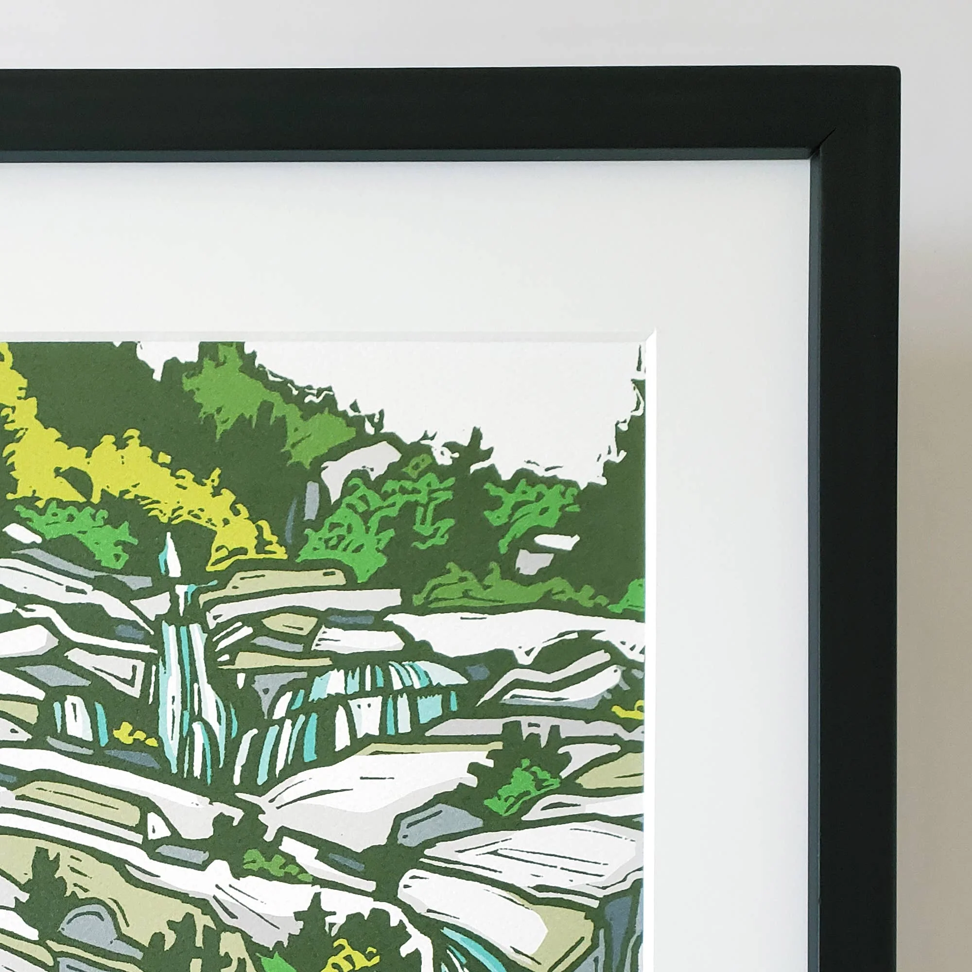 Mountain Waterfall Matted Art Print - Image 5