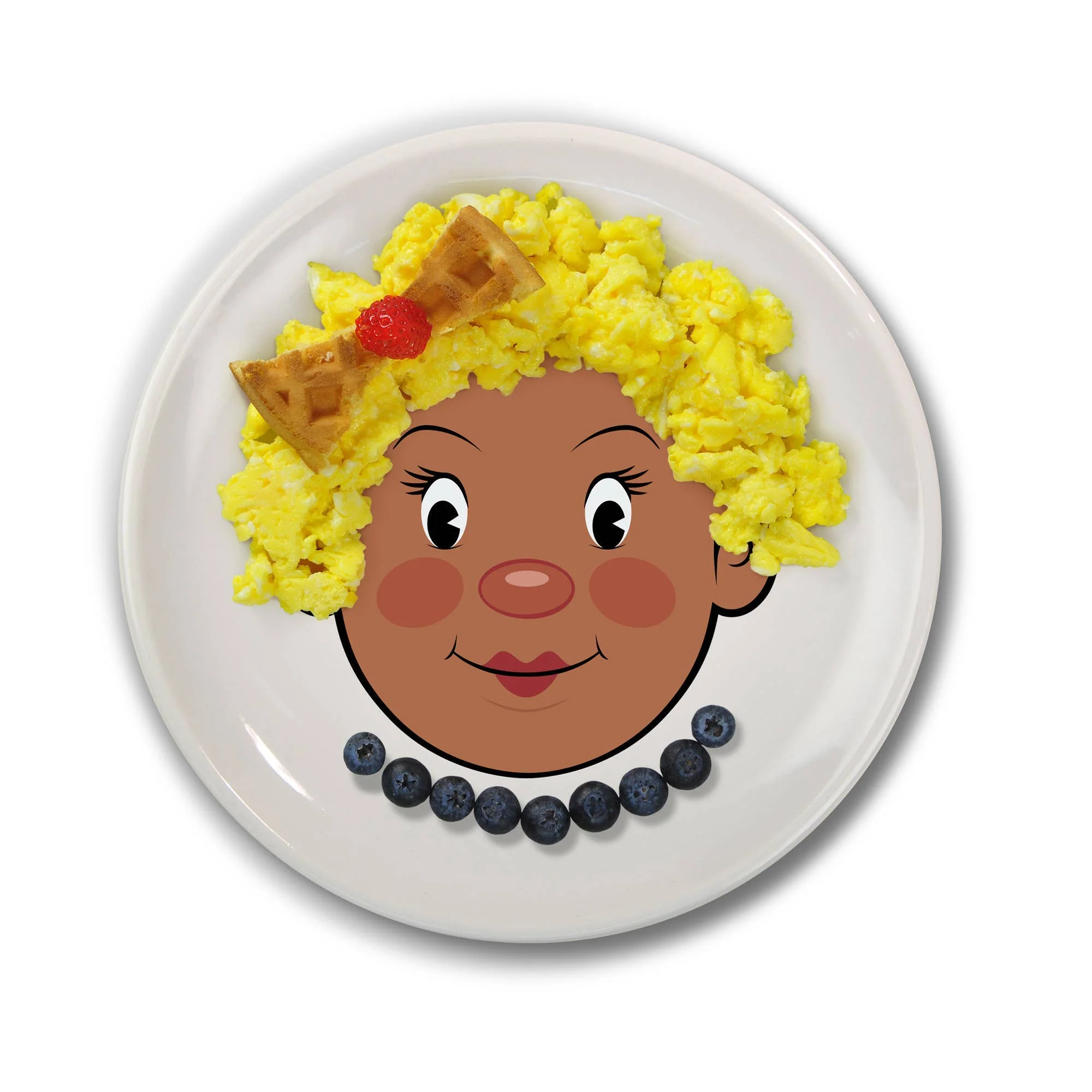 Ms. Food Face Dinner Plate: Dark Skin - Image 3