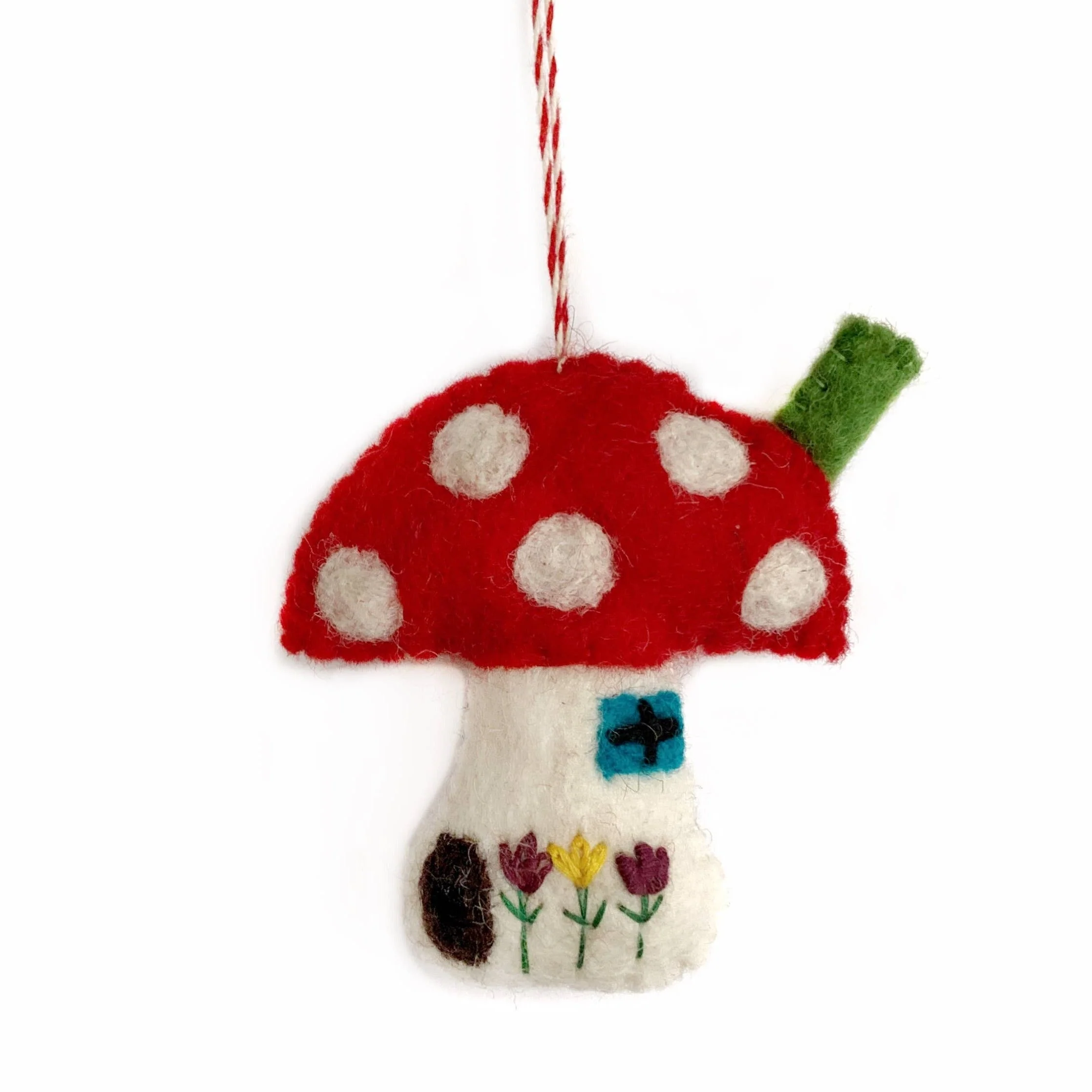 Mushroom House Felt Wool Ornament