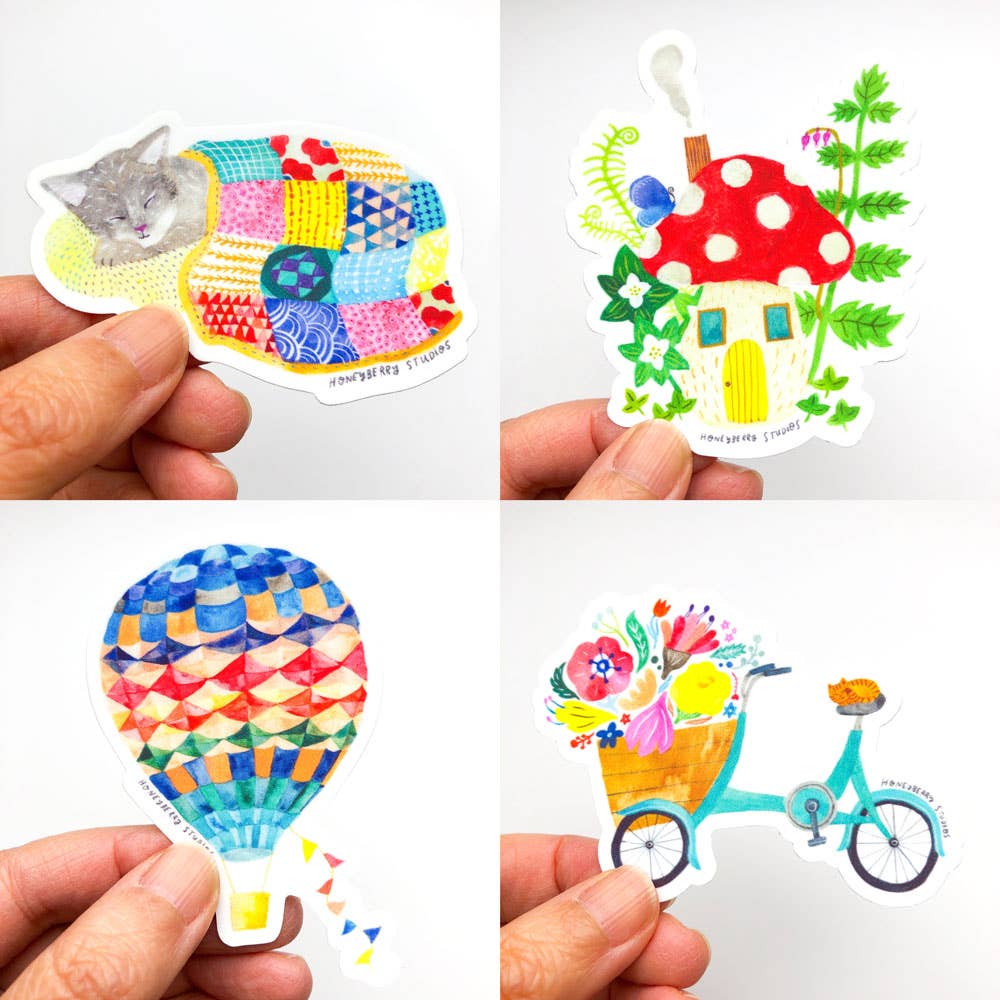 Mushroom House Sticker - Image 2