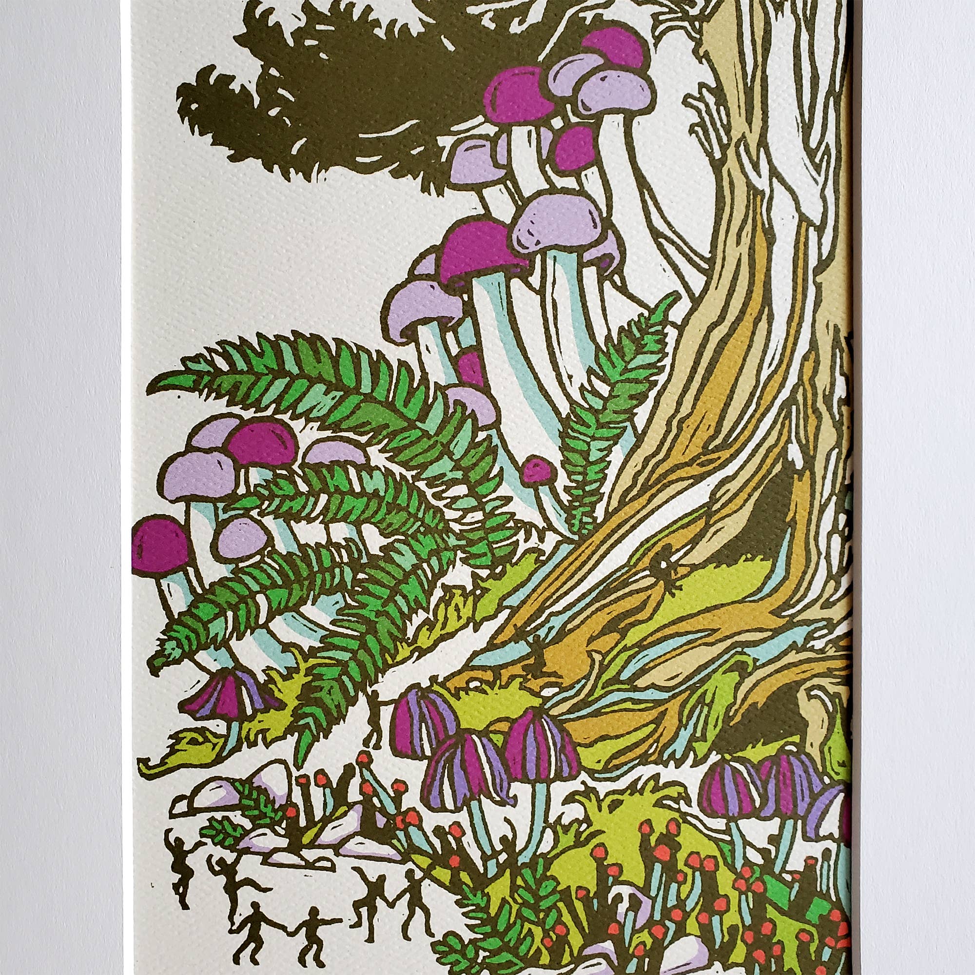 Mushroom Landscape Matted Art Print - Image 2