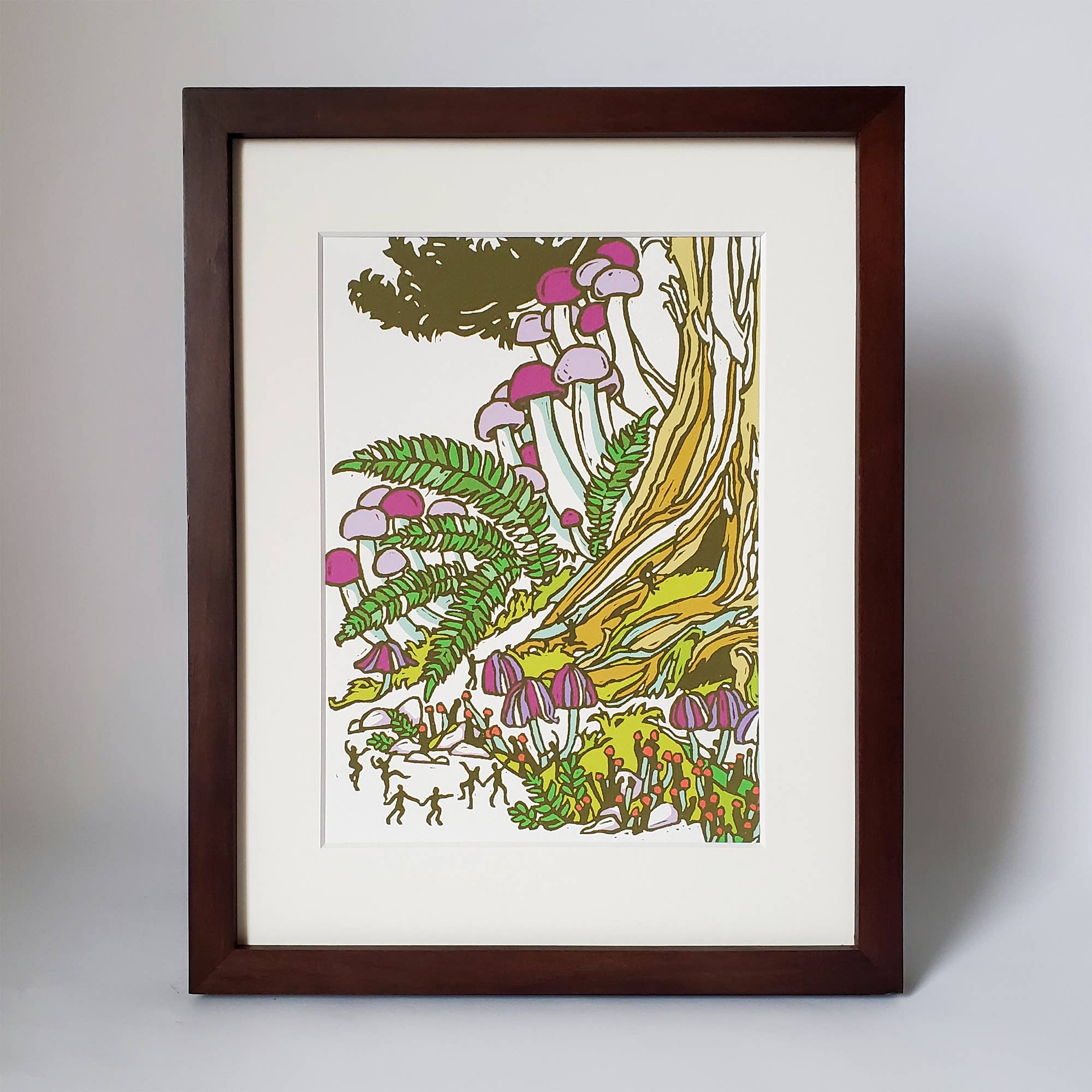 Mushroom Landscape Matted Art Print - Image 3
