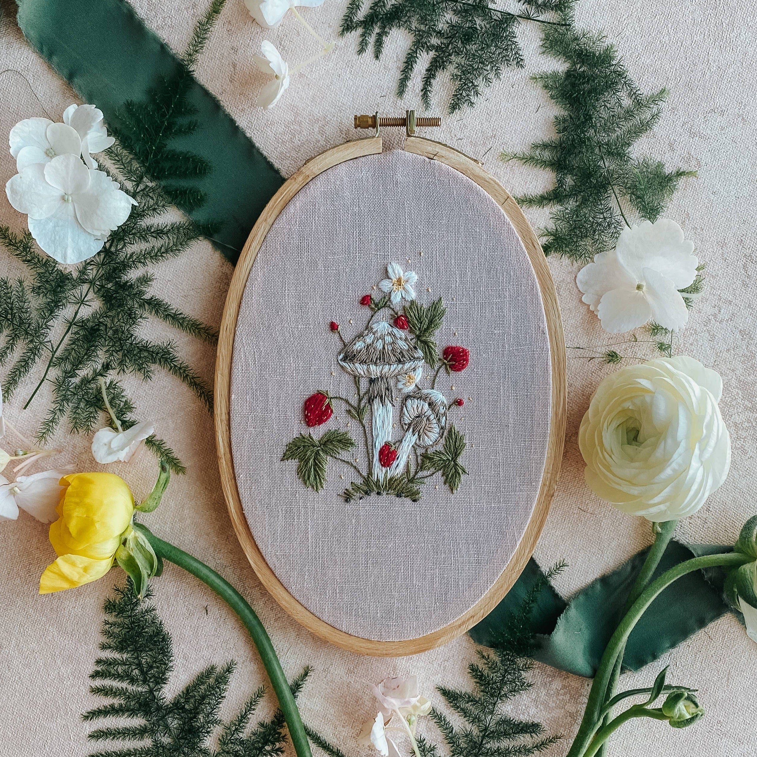 Mushroom Patch Embroidery Kit