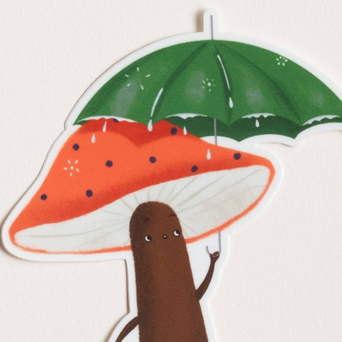 Mushroom with Umbrella Sticker - Image 2
