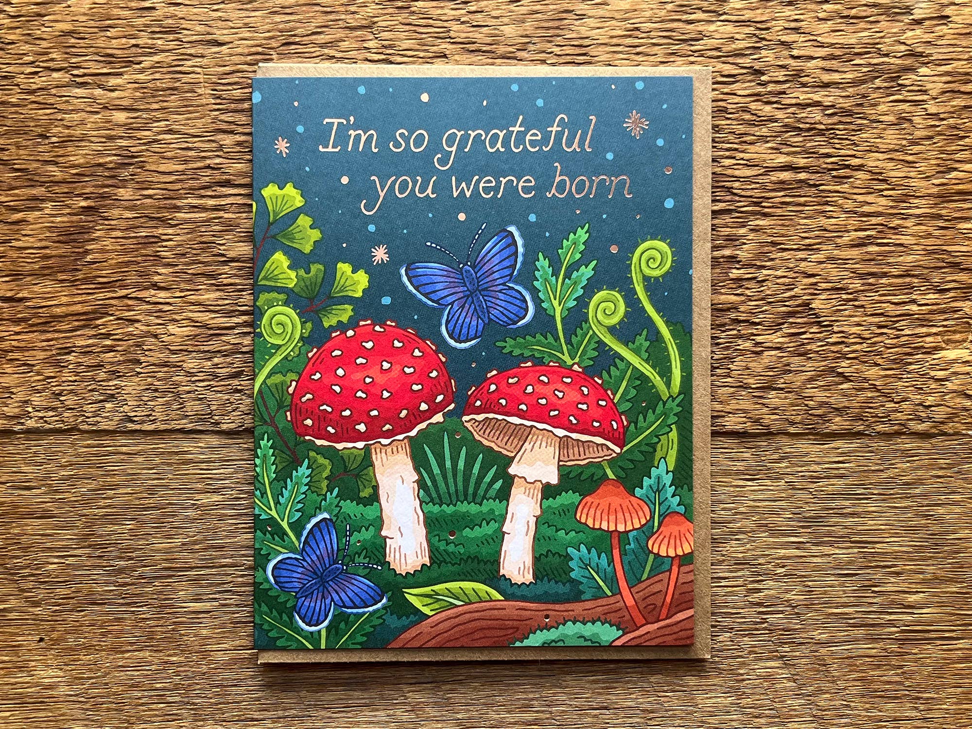 Mushrooms Grateful Birthday Card - Image 3