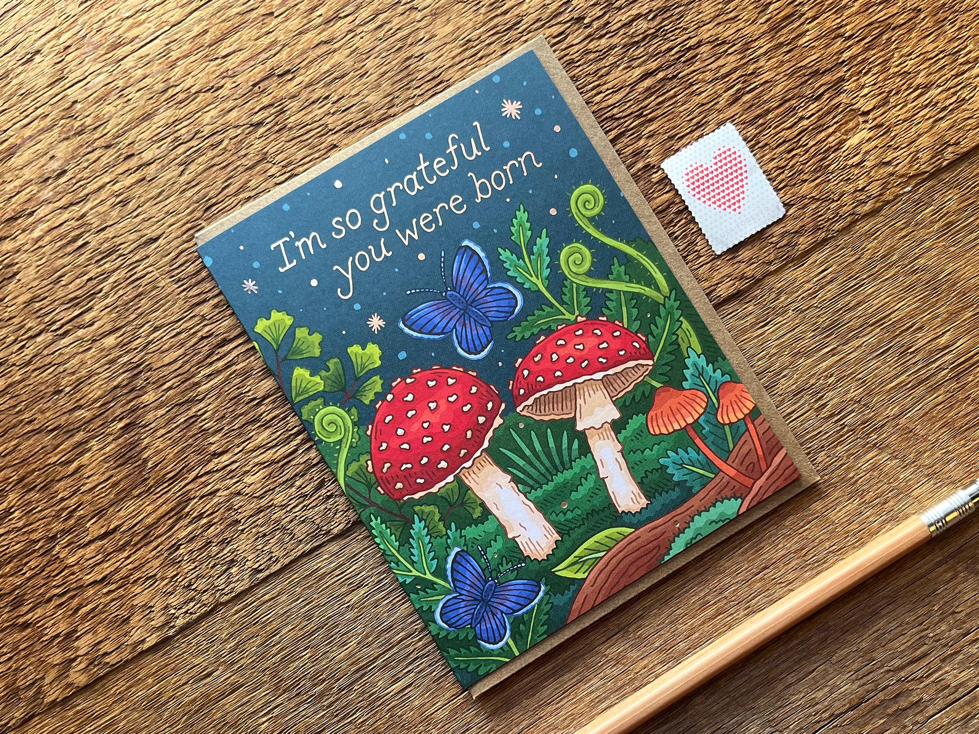 Mushrooms Grateful Birthday Card - Image 4