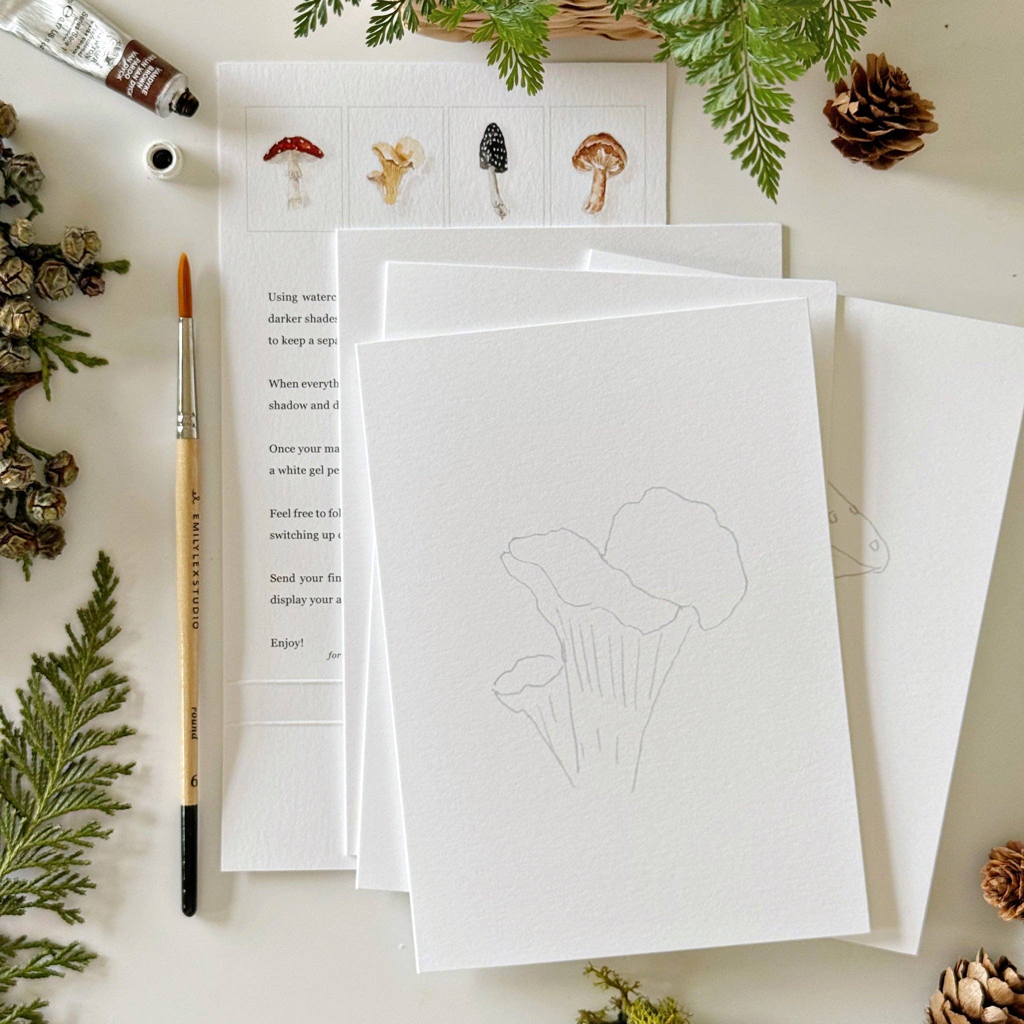 Mushrooms Paintable Notecards - Image 6