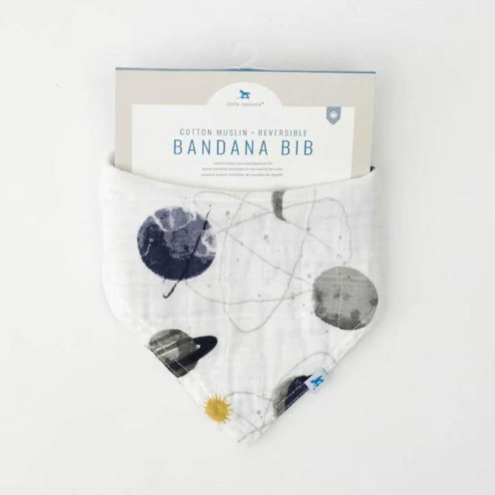 Cotton Muslin Reversible Bandana Bib: Planetary - Image 3
