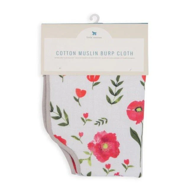 Cotton Muslin Burp Cloth: Summer Poppy - Image 2