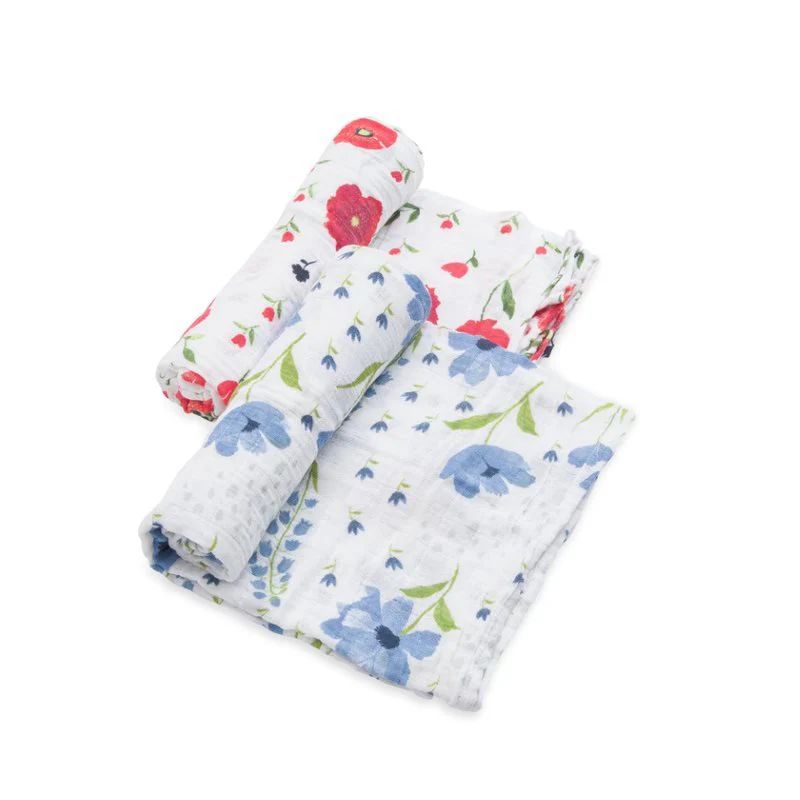 Organic Cotton Muslin Swaddle 2 Pack: Summer Poppy - Image 2