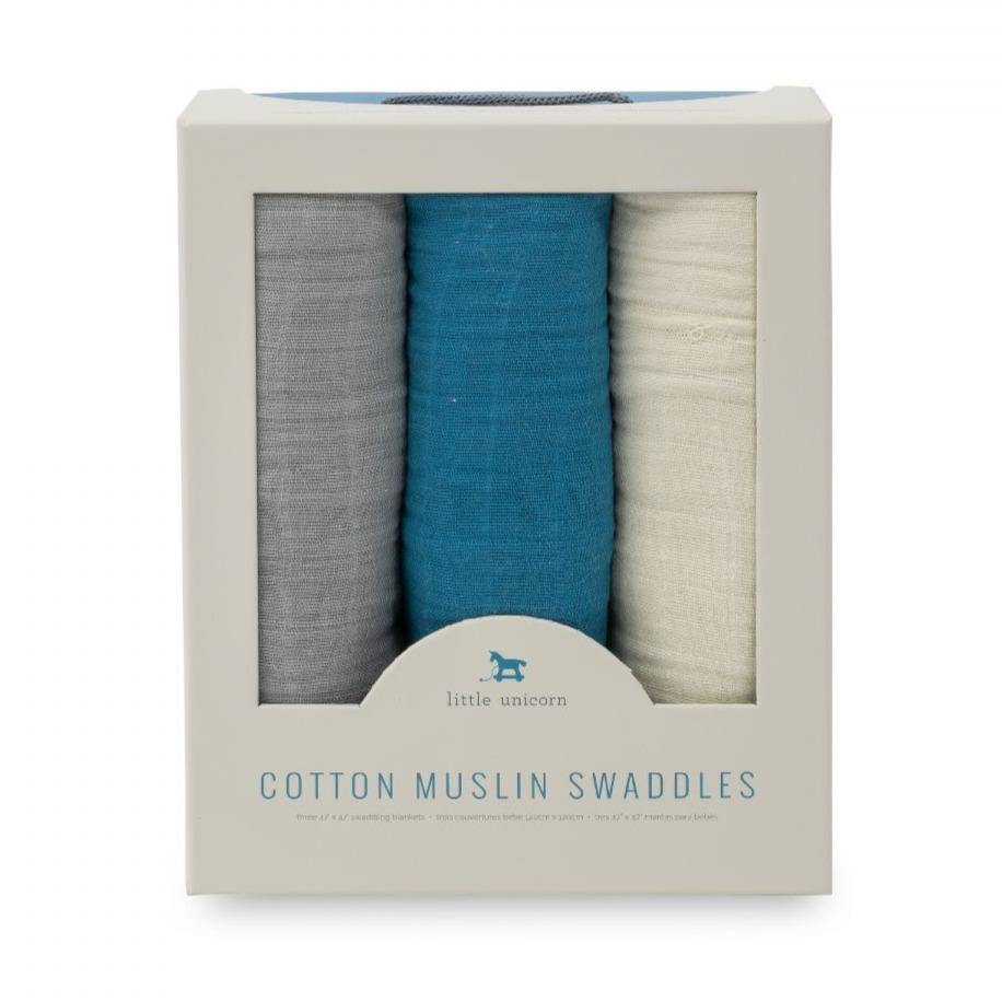 Cotton Muslin Swaddle 3 Pack: Lake - Image 4