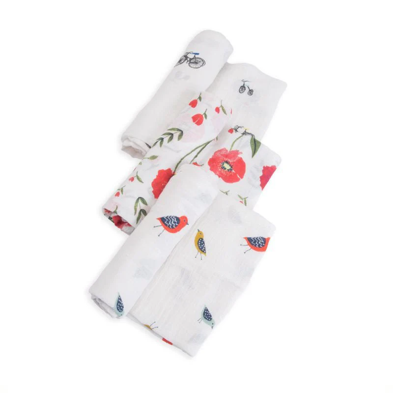 Cotton Muslin Swaddle 3 Pack: Summer Poppy - Image 2