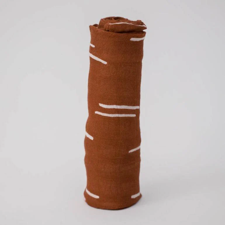 Deluxe Bamboo Muslin Swaddle: Baked Clay - Image 2