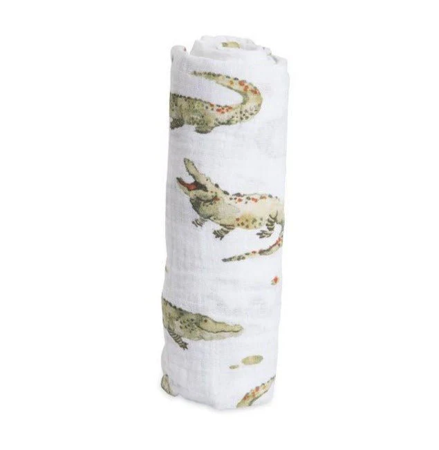 Cotton Muslin Swaddle: Gators - Image 2