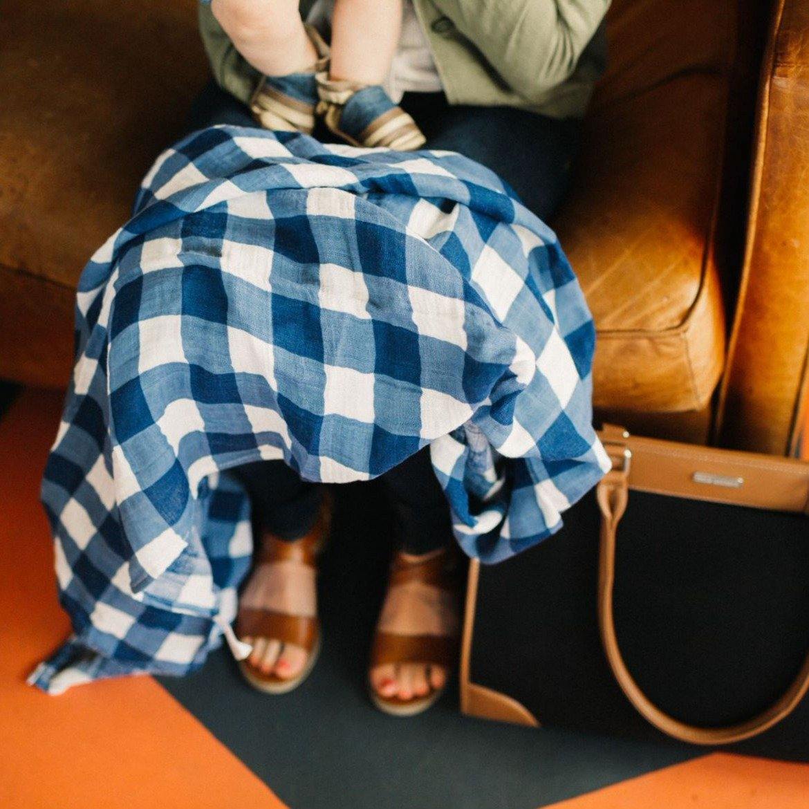 Cotton Muslin Swaddle: Jack Plaid - Image 3