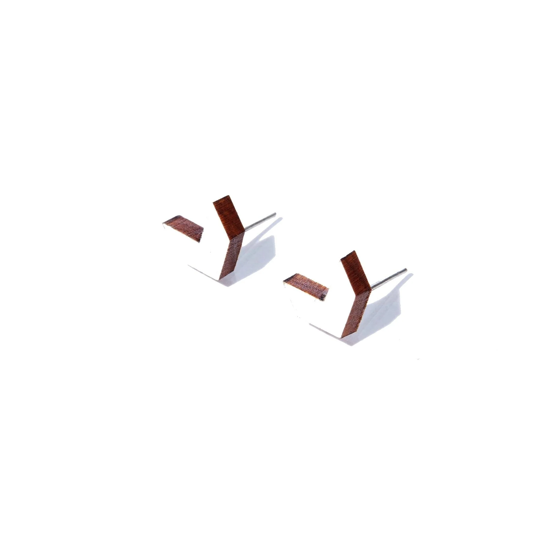 Chevron Wood Earrings - Image 2