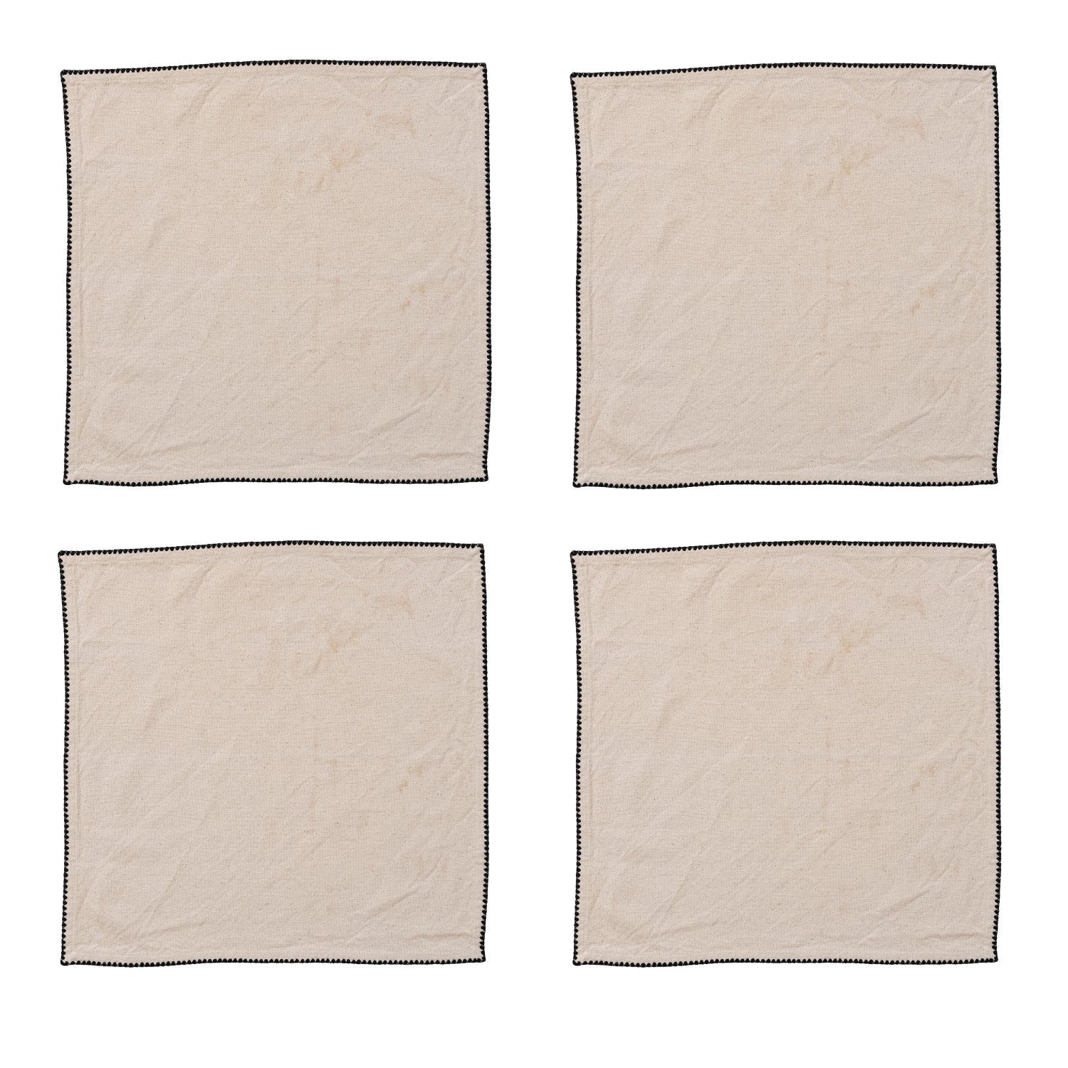 Natural Napkins w/ Black Edge Stitching - Image 2