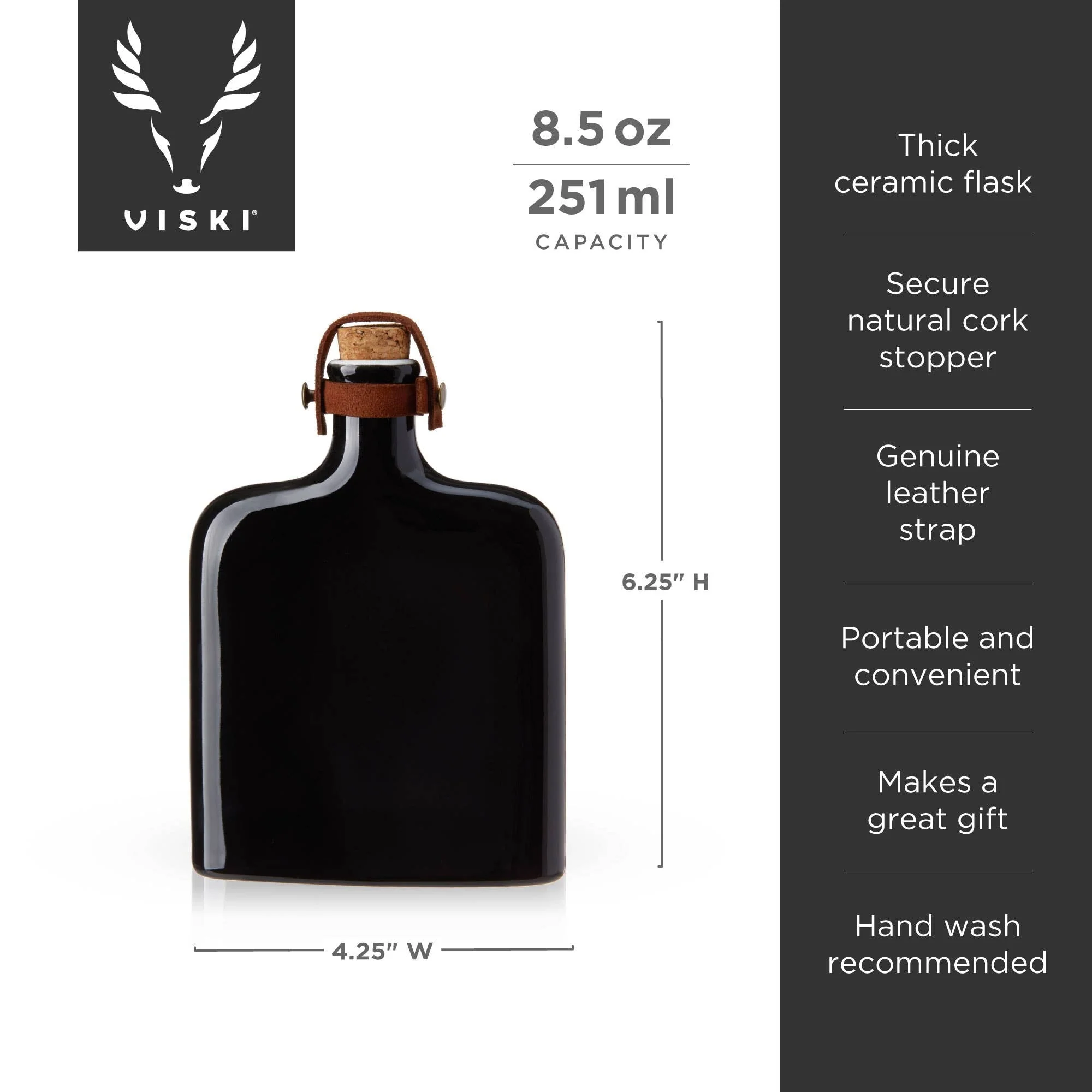 Nautilus Ceramic Hip Flask - Image 5