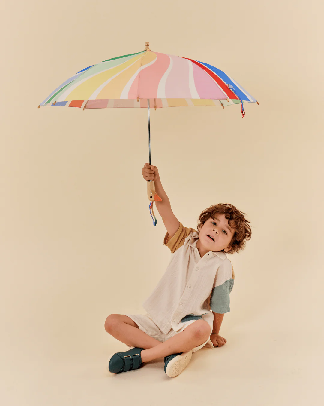 Duckhead Rainbow Stripes Kids Umbrella - Image 3