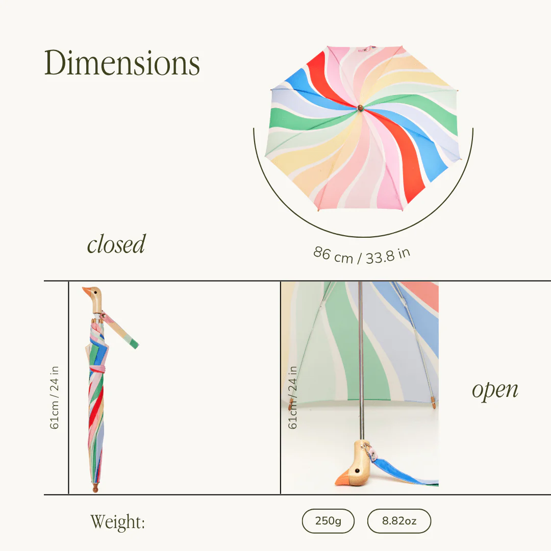 Duckhead Rainbow Stripes Kids Umbrella - Image 6