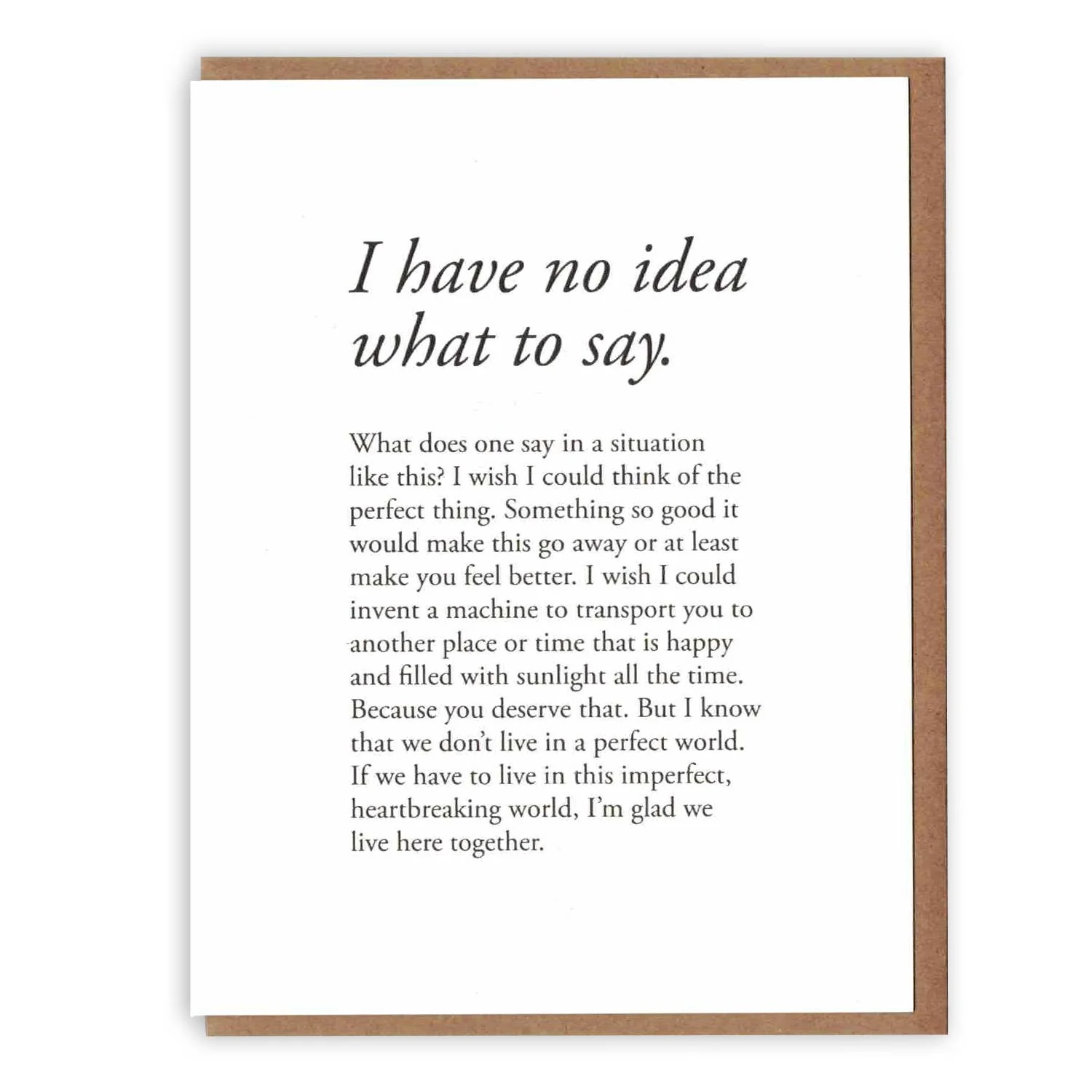 No Idea What to Say Card