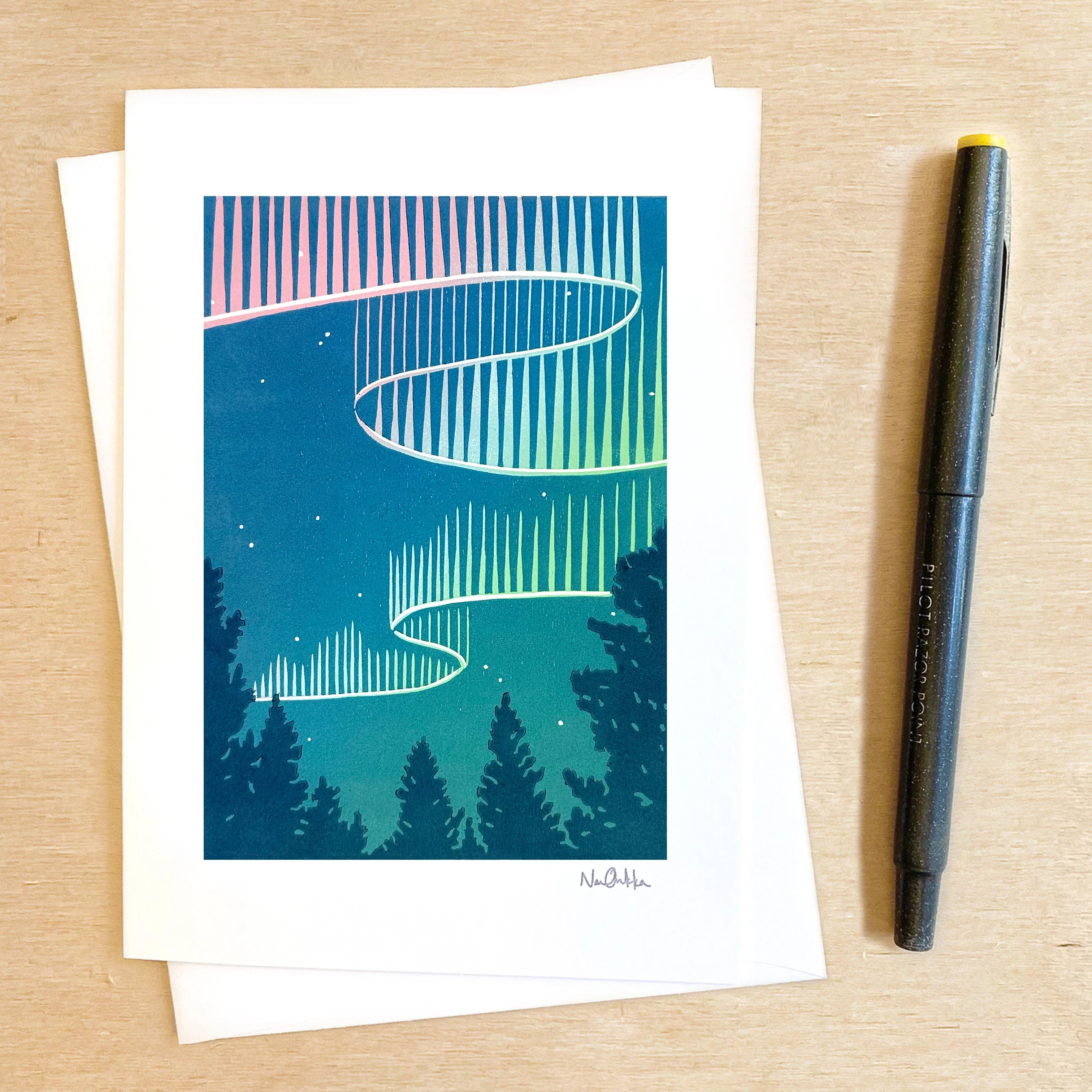 Northern Lights Winter Card - Image 2