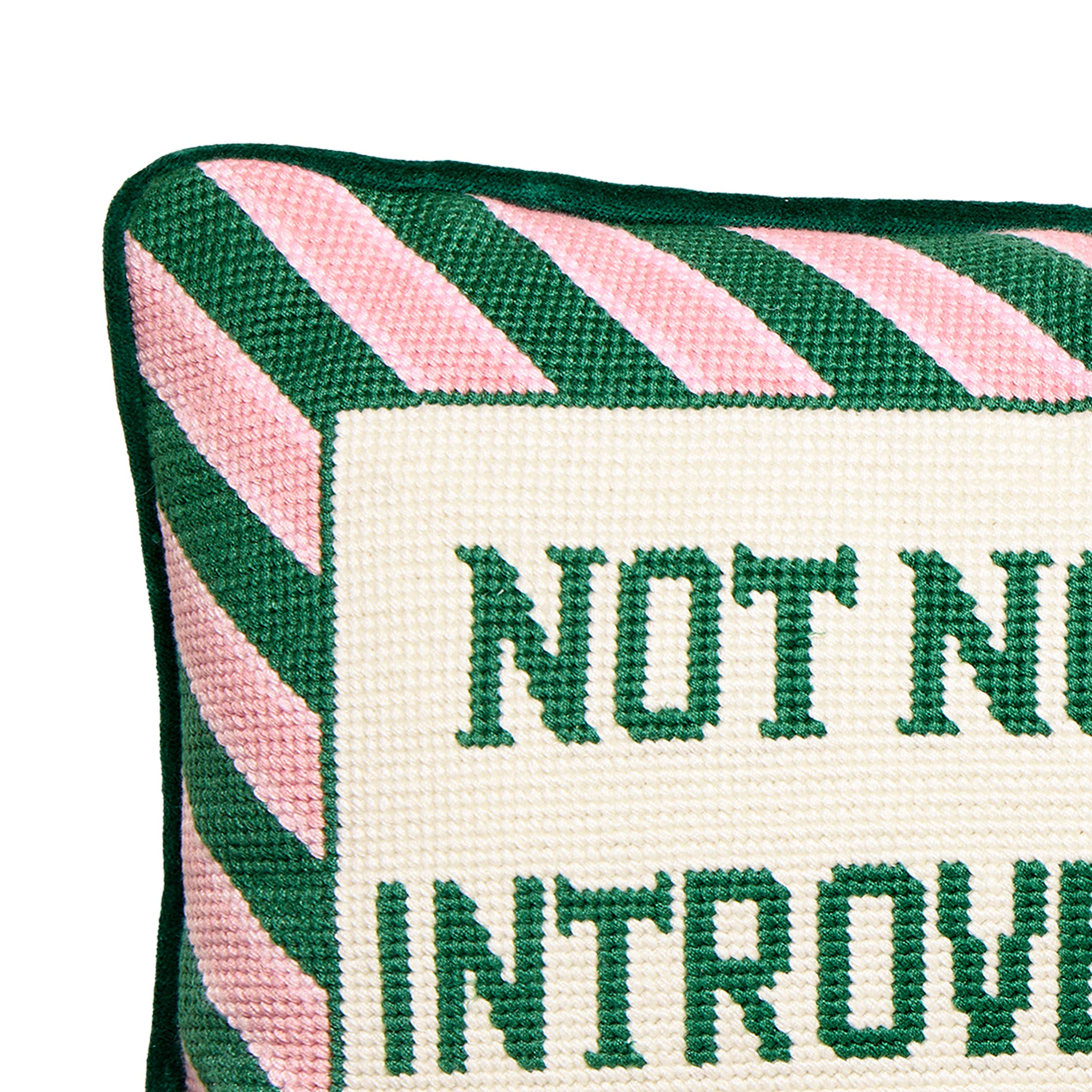 Not Now I'm Introverting Embroidered Pillow - Image 3