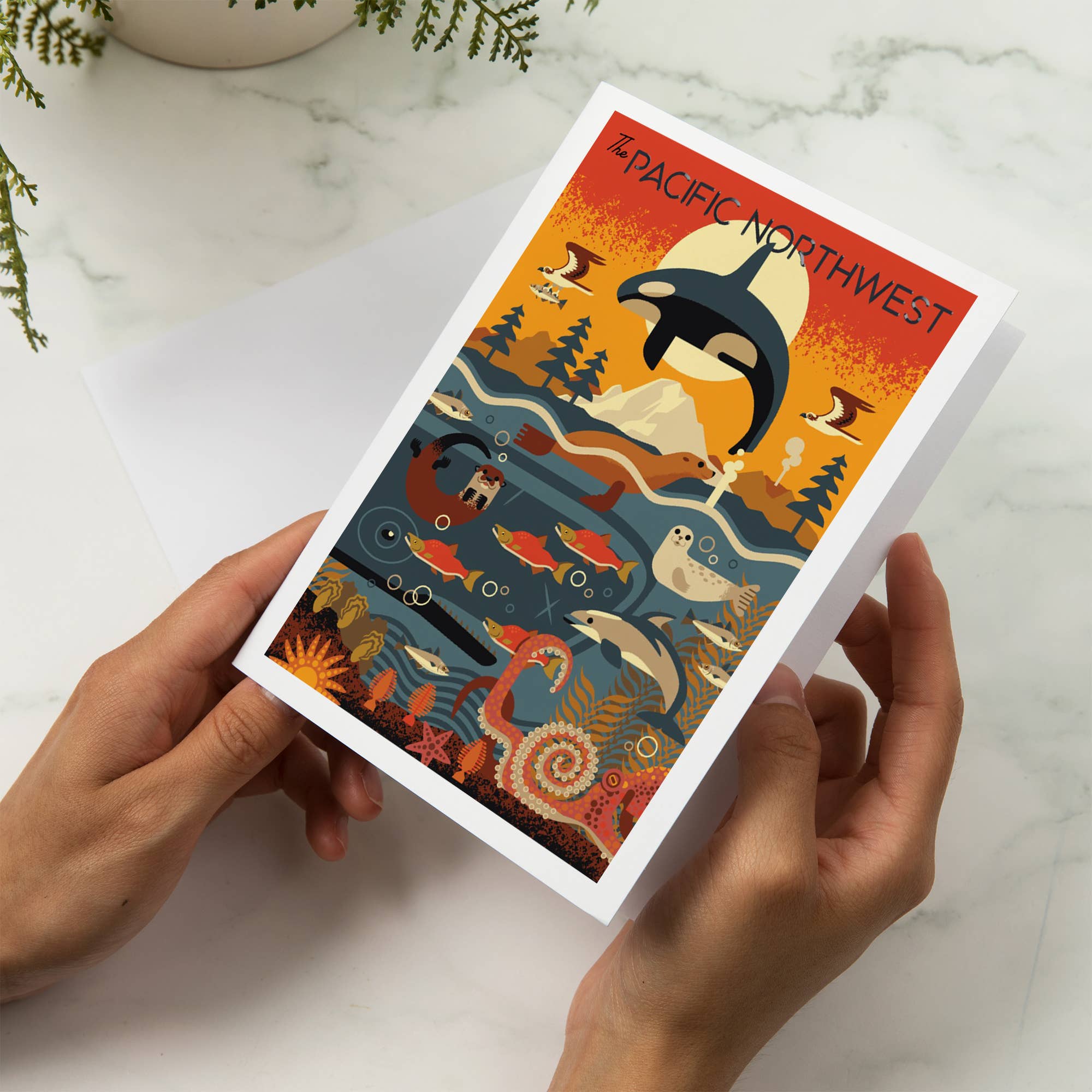 Pacific Northwest Marine Animals Card - Image 2