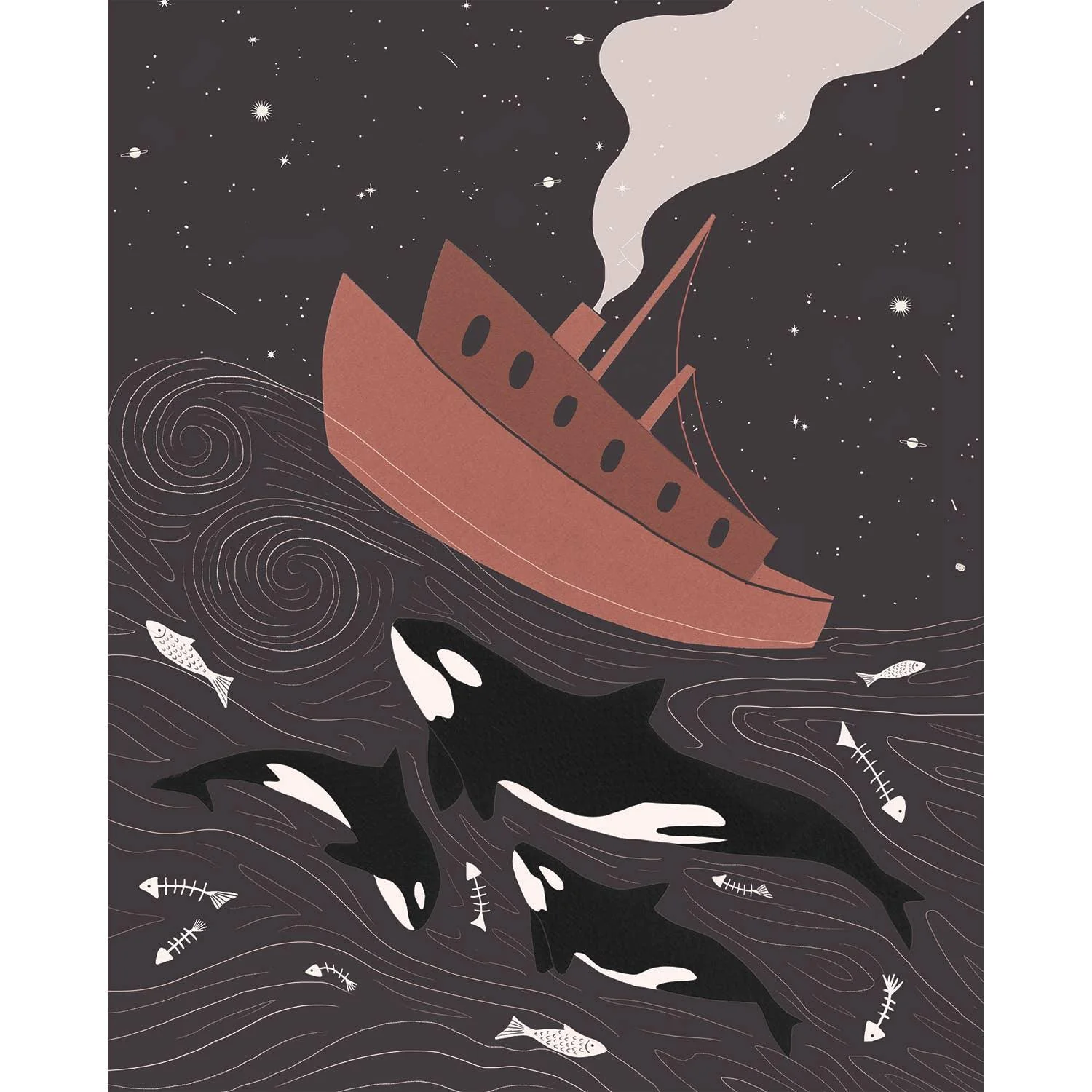 Orcas 8x10 Art Print