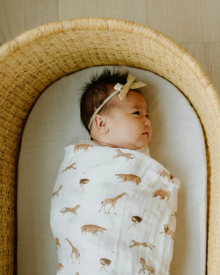 Organic Cotton Muslin Swaddle 2 Pack: Animal Crackers - Image 4