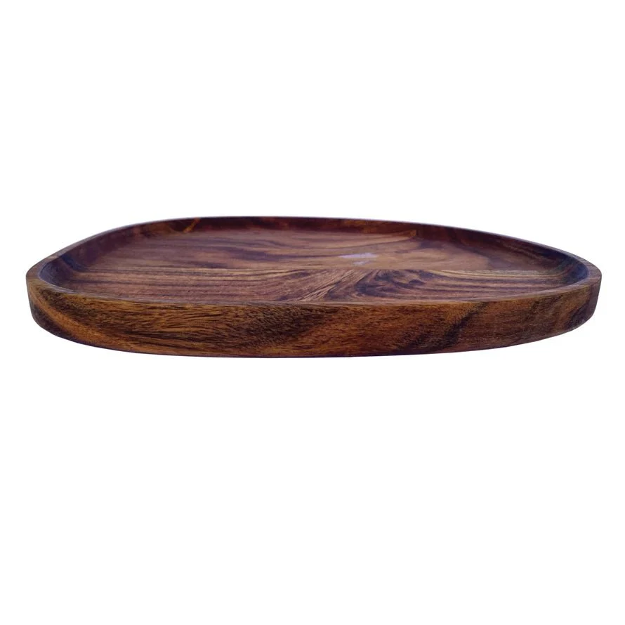 Organic Shape Acacia Wood Tray - Image 2