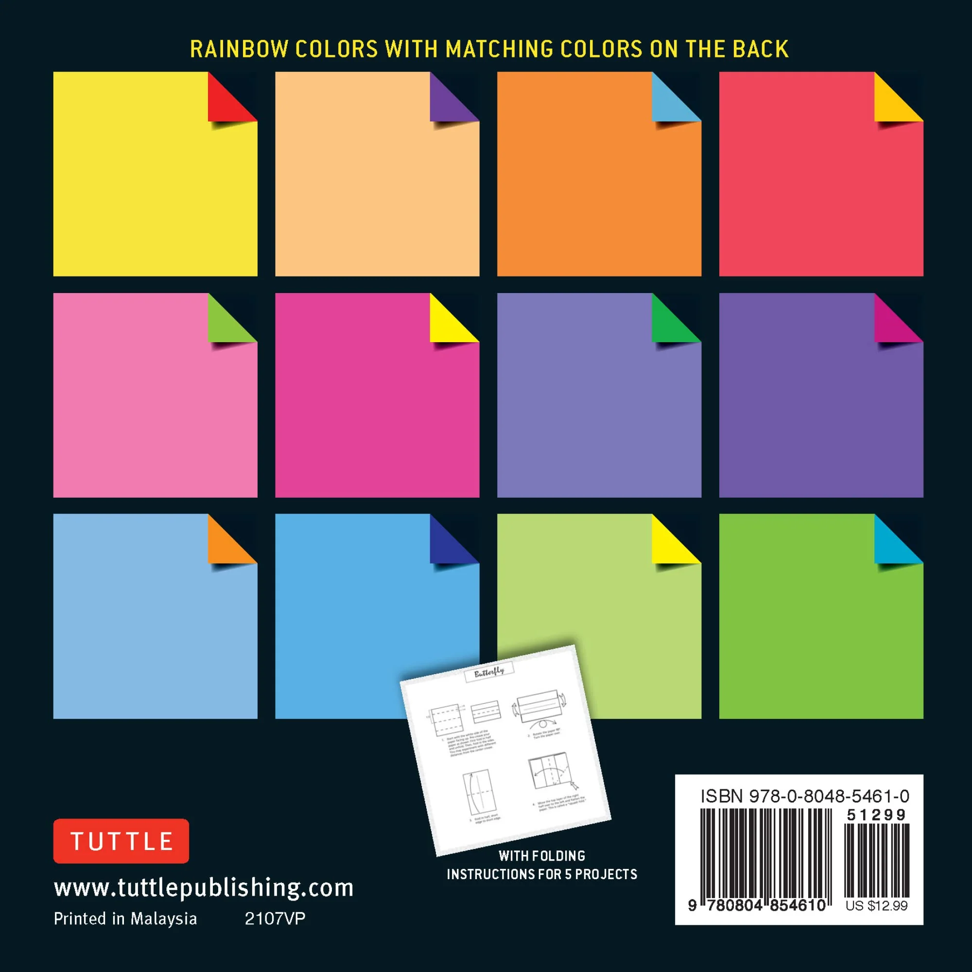 Origami Paper, 500 Sheets: Rainbow Colors - Image 2