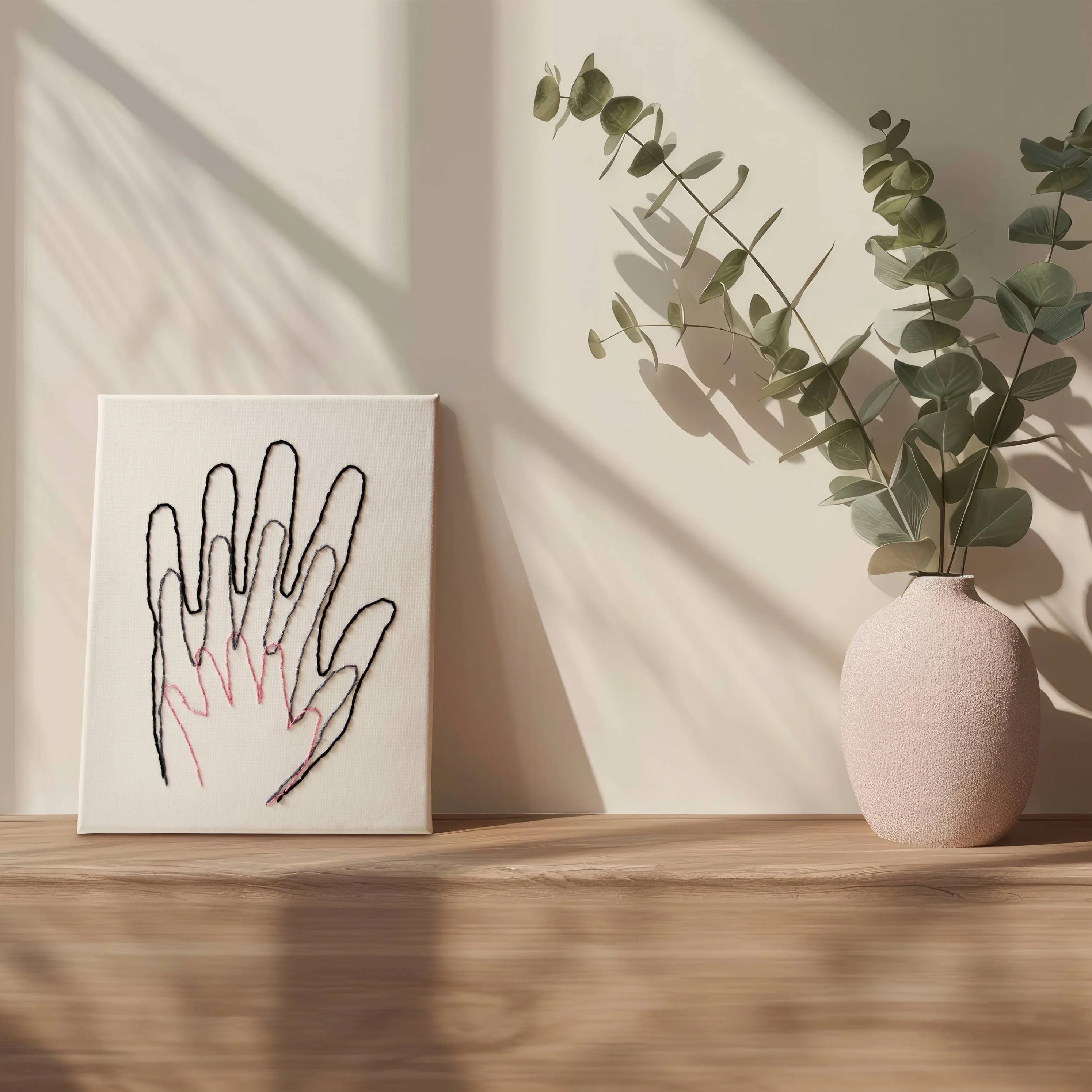 Our Hands Stitch Canvas Wall Art - Image 2