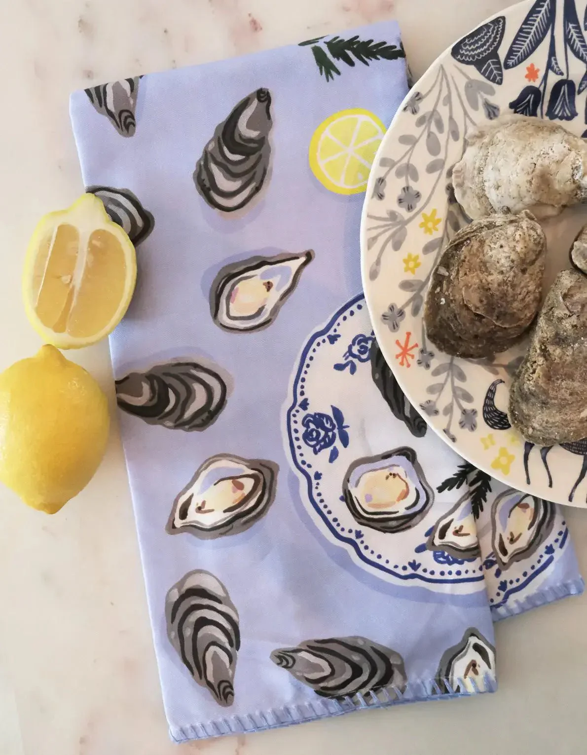 Oysters Cotton Tea Towel - Image 4