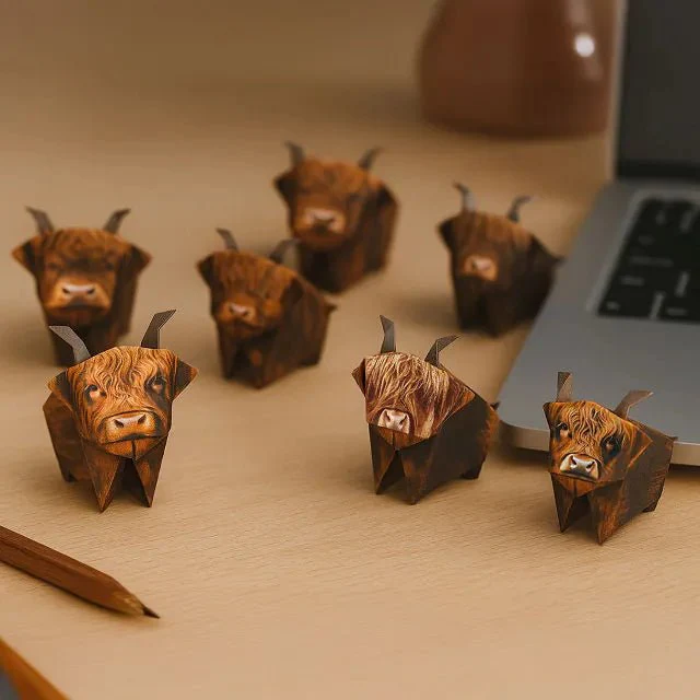 Paper Highland Cows Origami Kit - Image 4