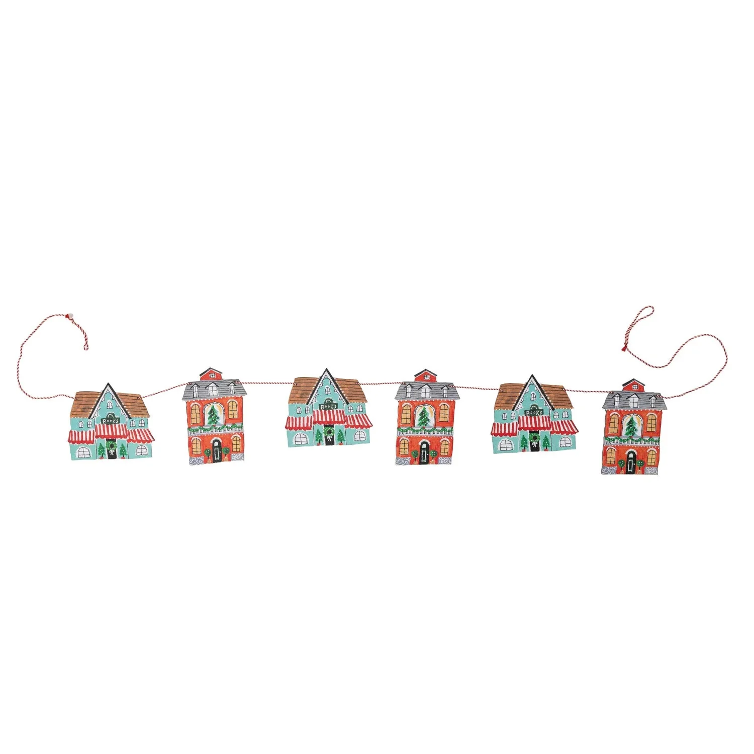 72" Paper Holiday House Garland - Image 2