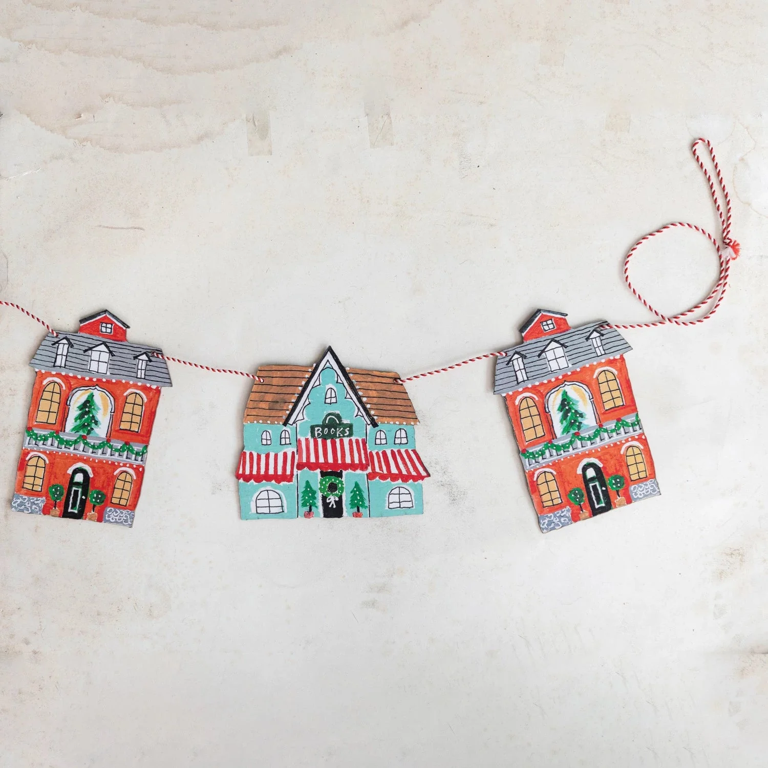 72" Paper Holiday House Garland - Image 3